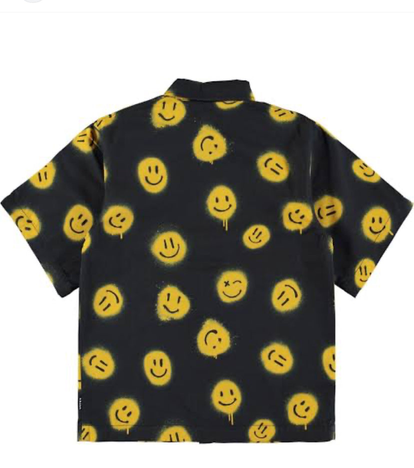 RAZ Shirt Black Colour Yellow Smiley Print G2006