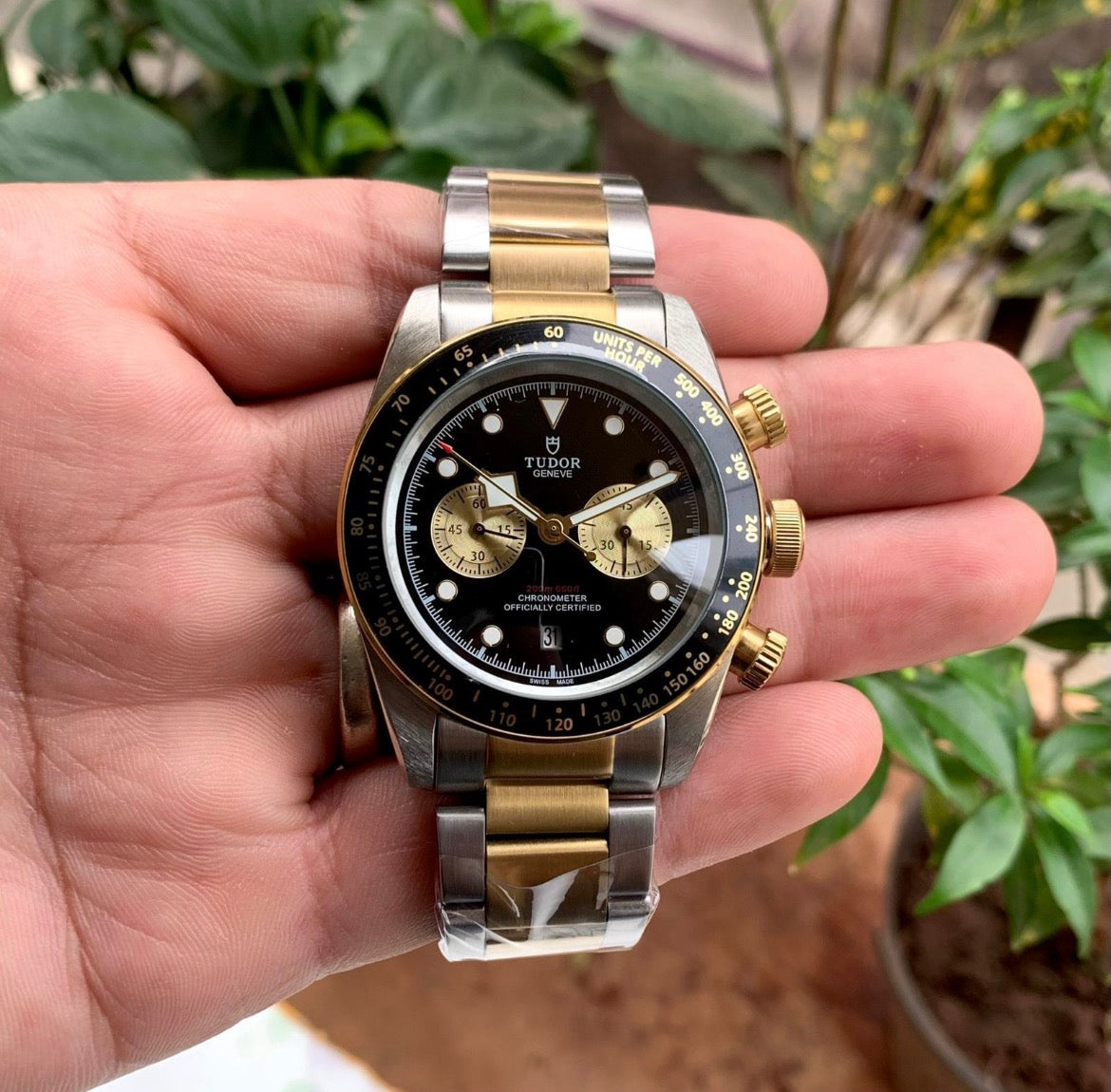 DUT Sliver Gold Chain Black Dial Premium Quality Automatic Men’s Watch 990134