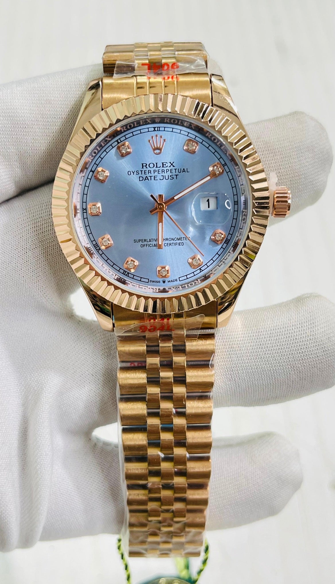 Lor Copper Chain Light Blue Stud Dial Men's Watch 989777