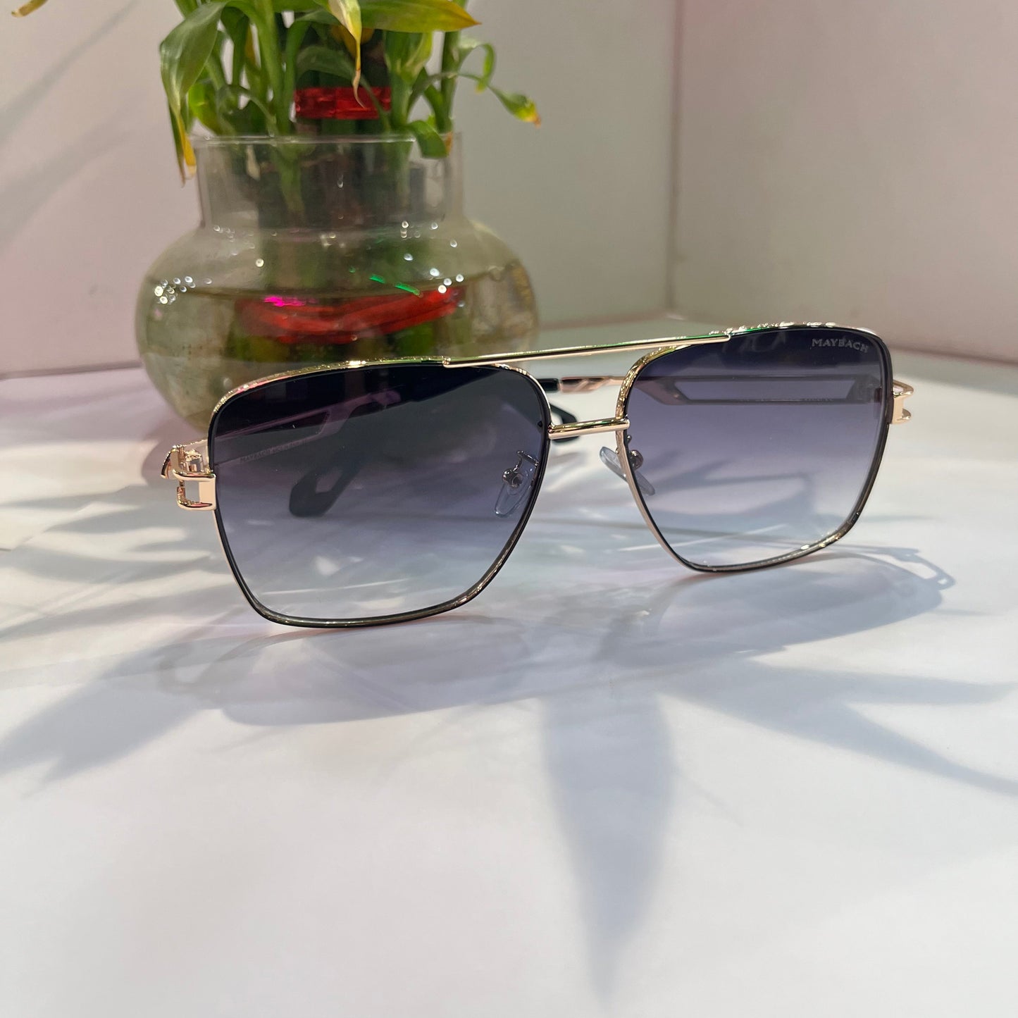Yam Gold Frame Black Shade Heavy Quality Sunglass SUN001