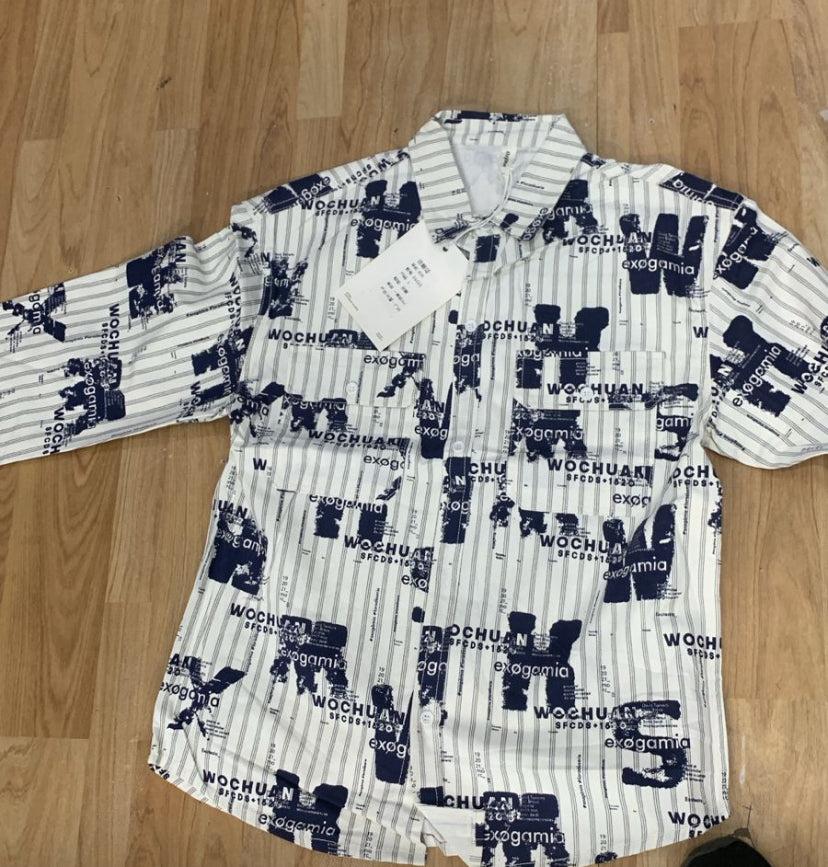 Korean Shaket White Blue W K Print 26025