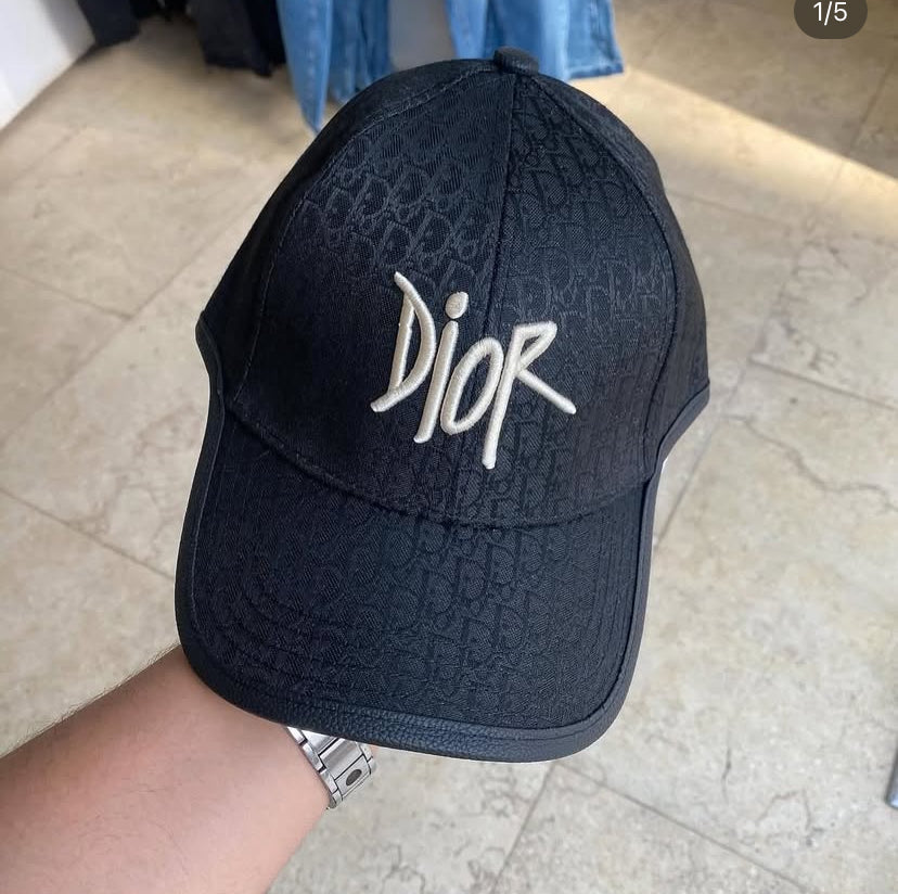 OID DIO Black Colour DD Print Beige Embroidered Unisex Cap 989529