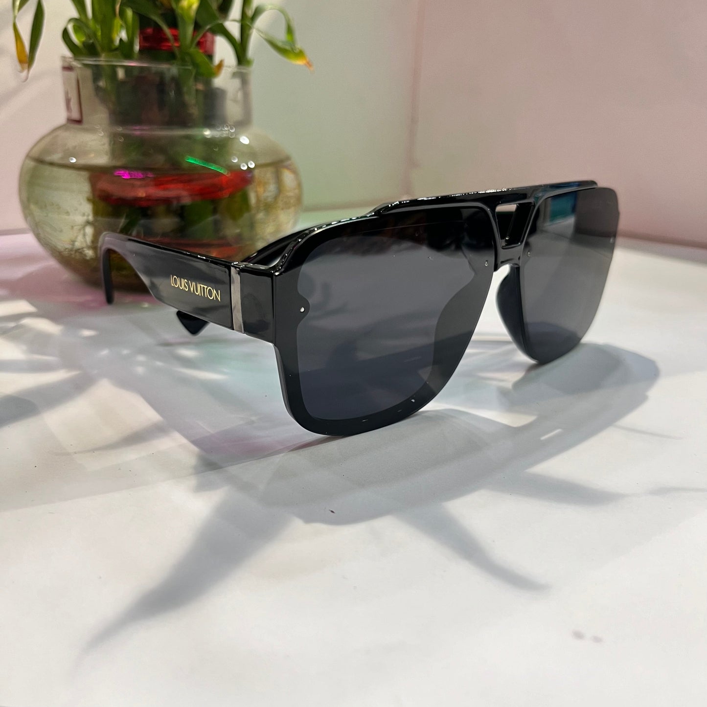 Uol Black Frame Black Shade Heavy Quality Sunglass white Y2036511143C5