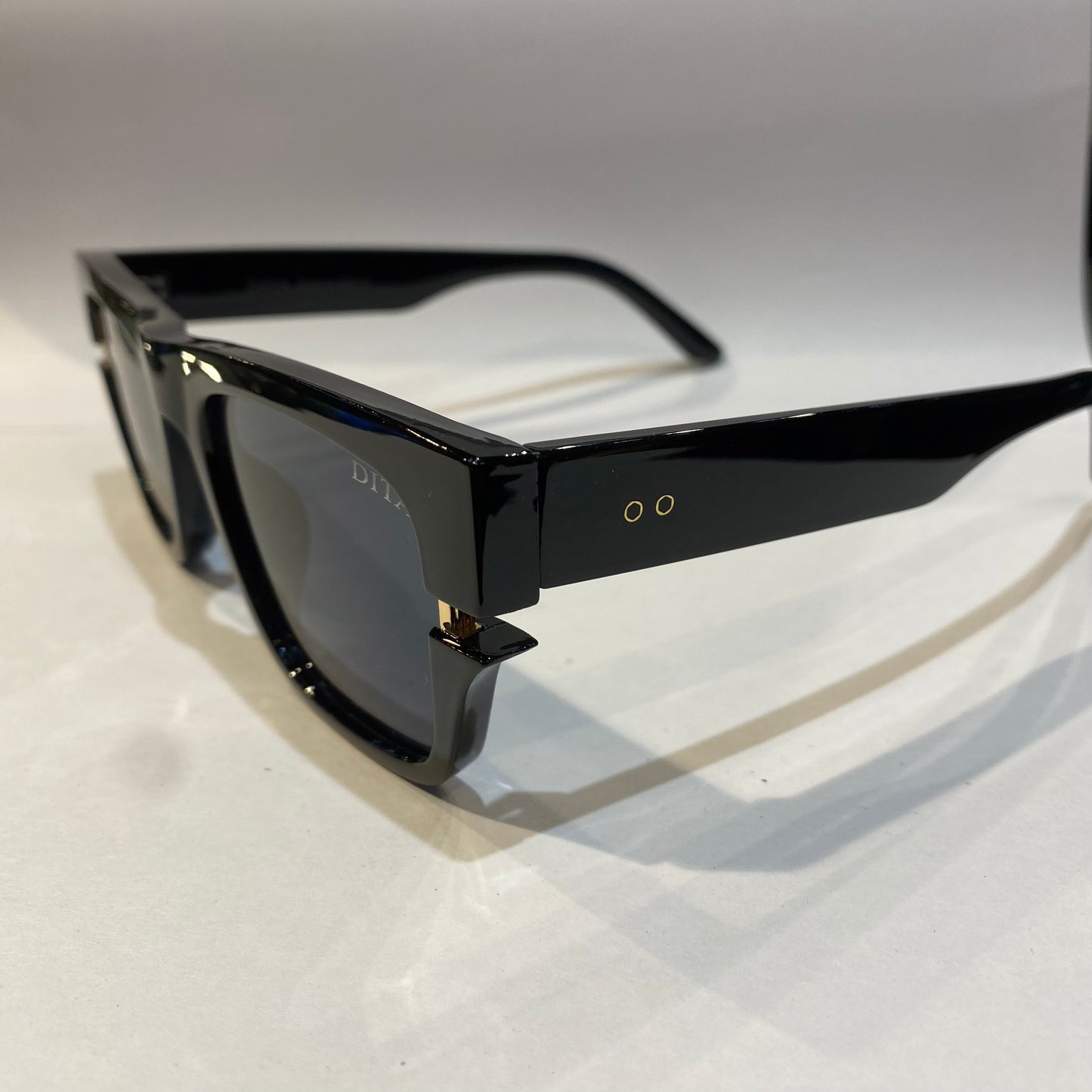 TID Glossy Black Frame Black Shade Unisex Sunglasses 98245 56 18 145