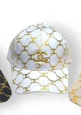 AHC White Color Gold Print Cap 10827