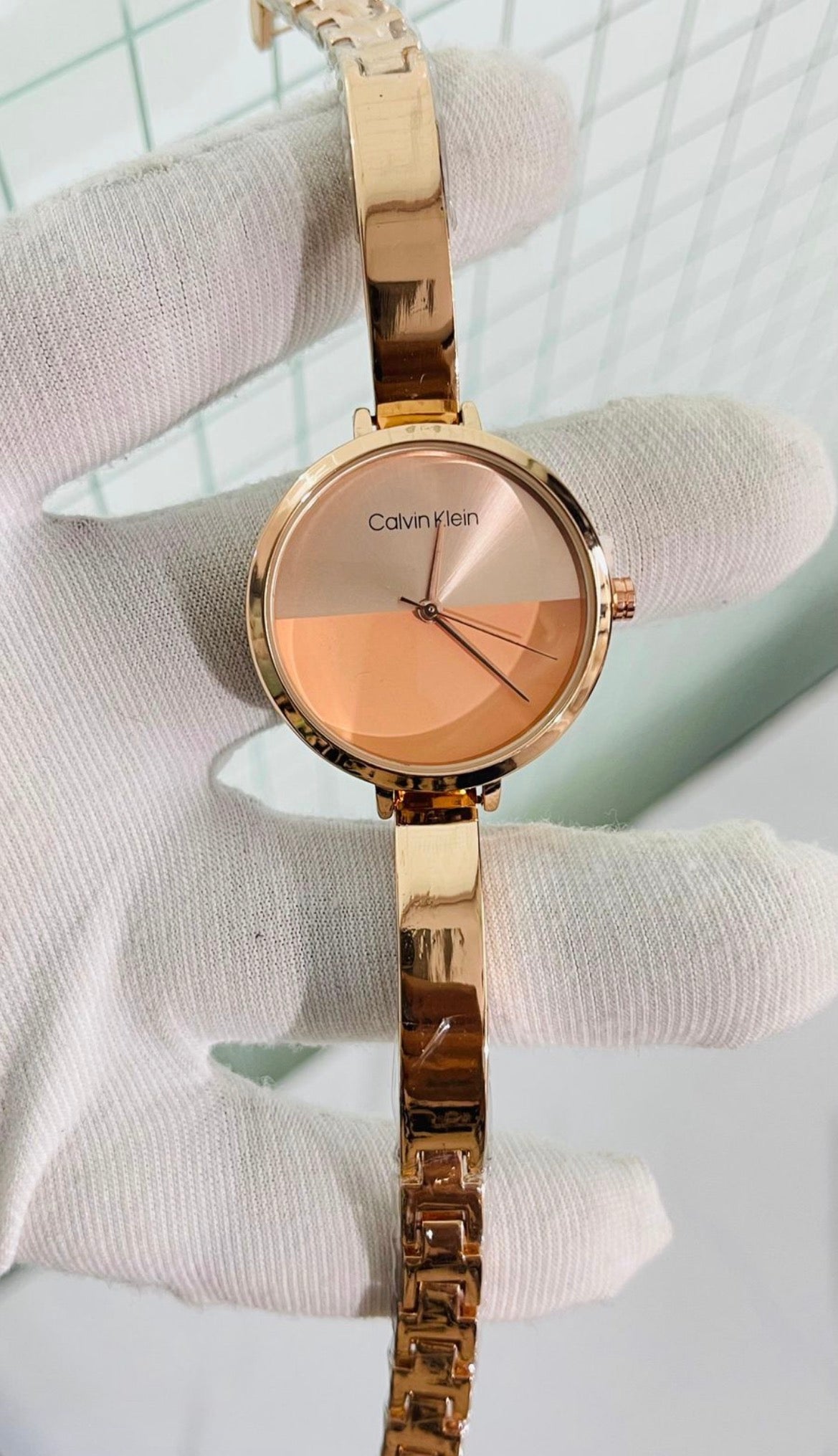 Lac Cal Copper Chain Copper Dial Ladies Watch 990308