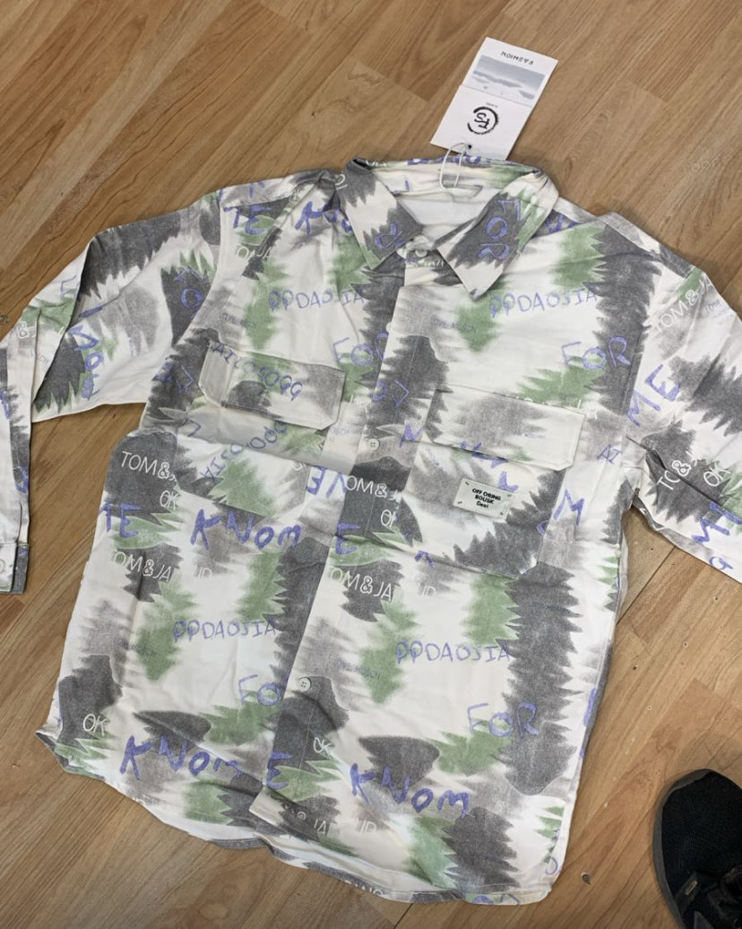 Korean Shaket White Green Grey 8918