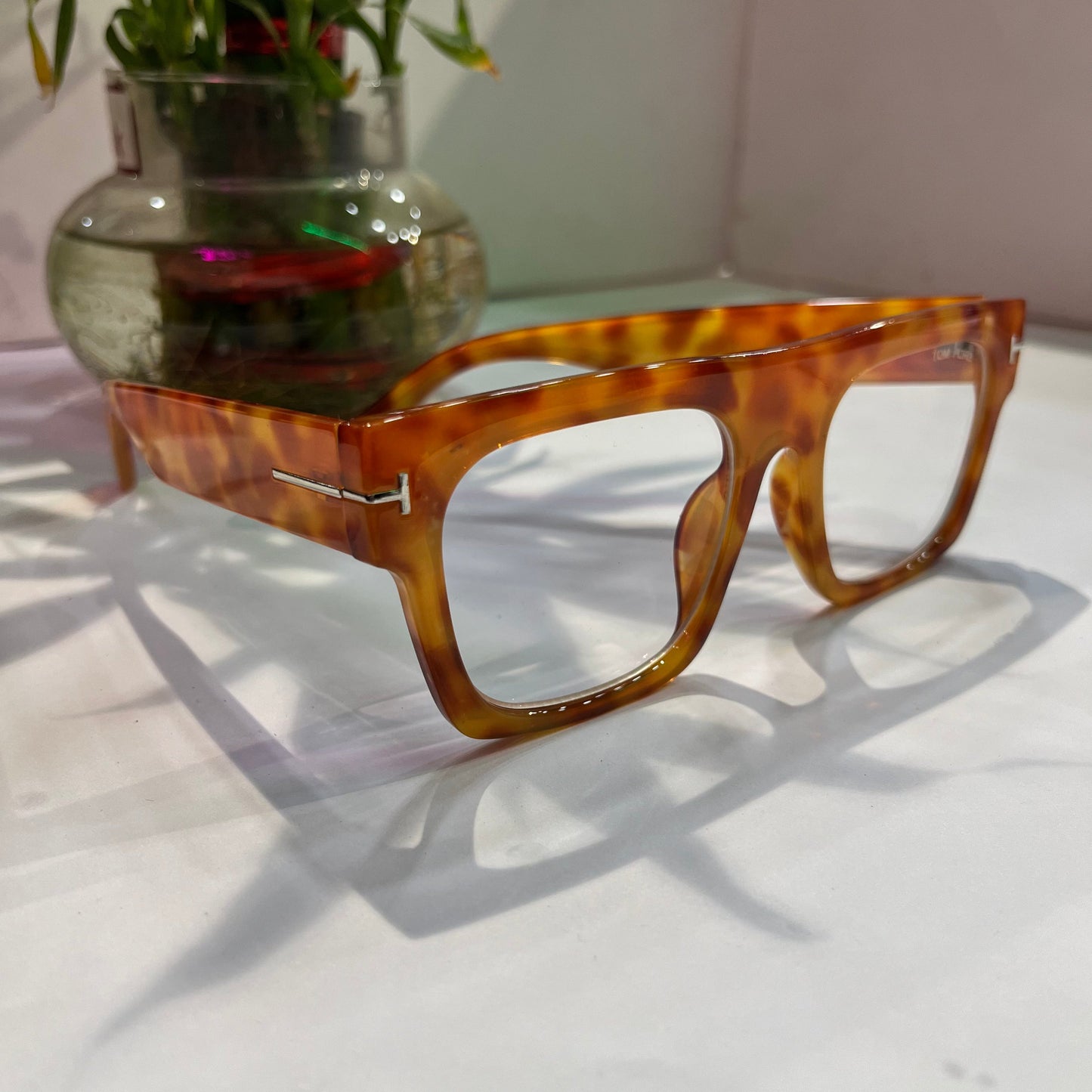 Mot Orange Leopard Frame Transparent Shade Heavy Quality Sunglass E50835520142