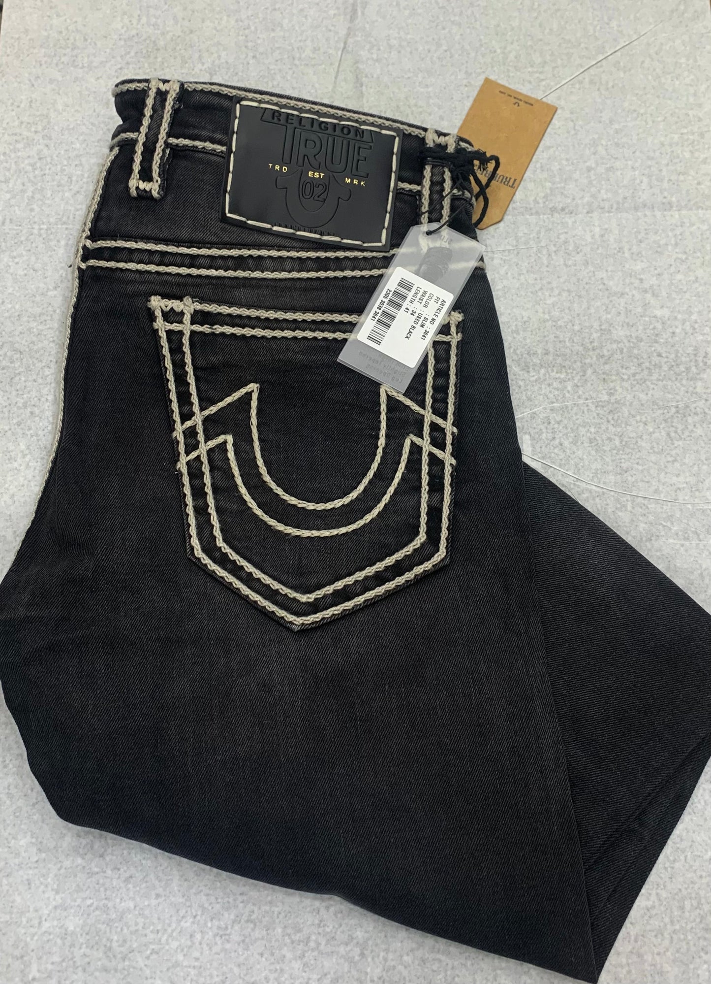 Tr Black Color with White Thread Premium Quality Jeans 3641