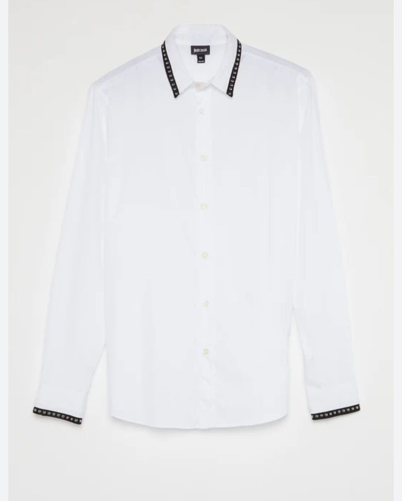 Korean Shirt White Colour Embroidered on collar & selves 35107