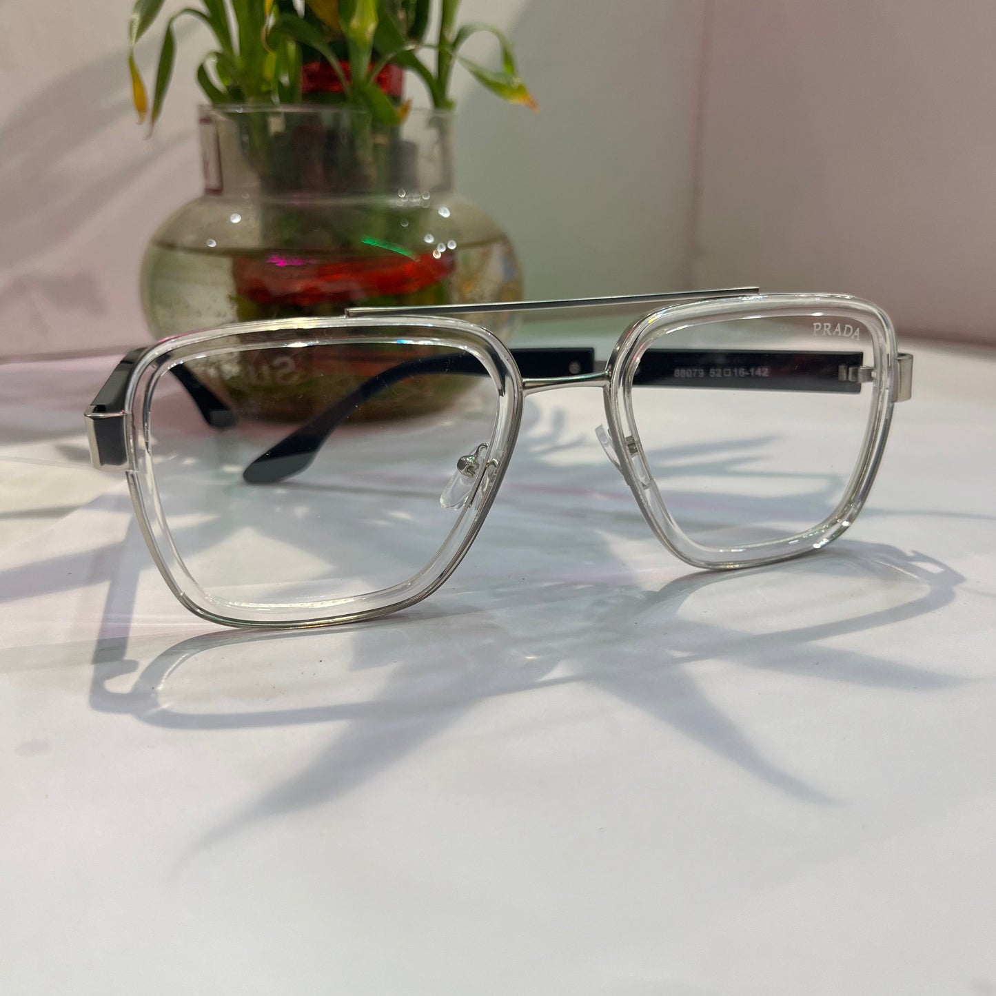 Arp Silver Frame Transparent Shade Heavy Quality Sunglass 880795216142  