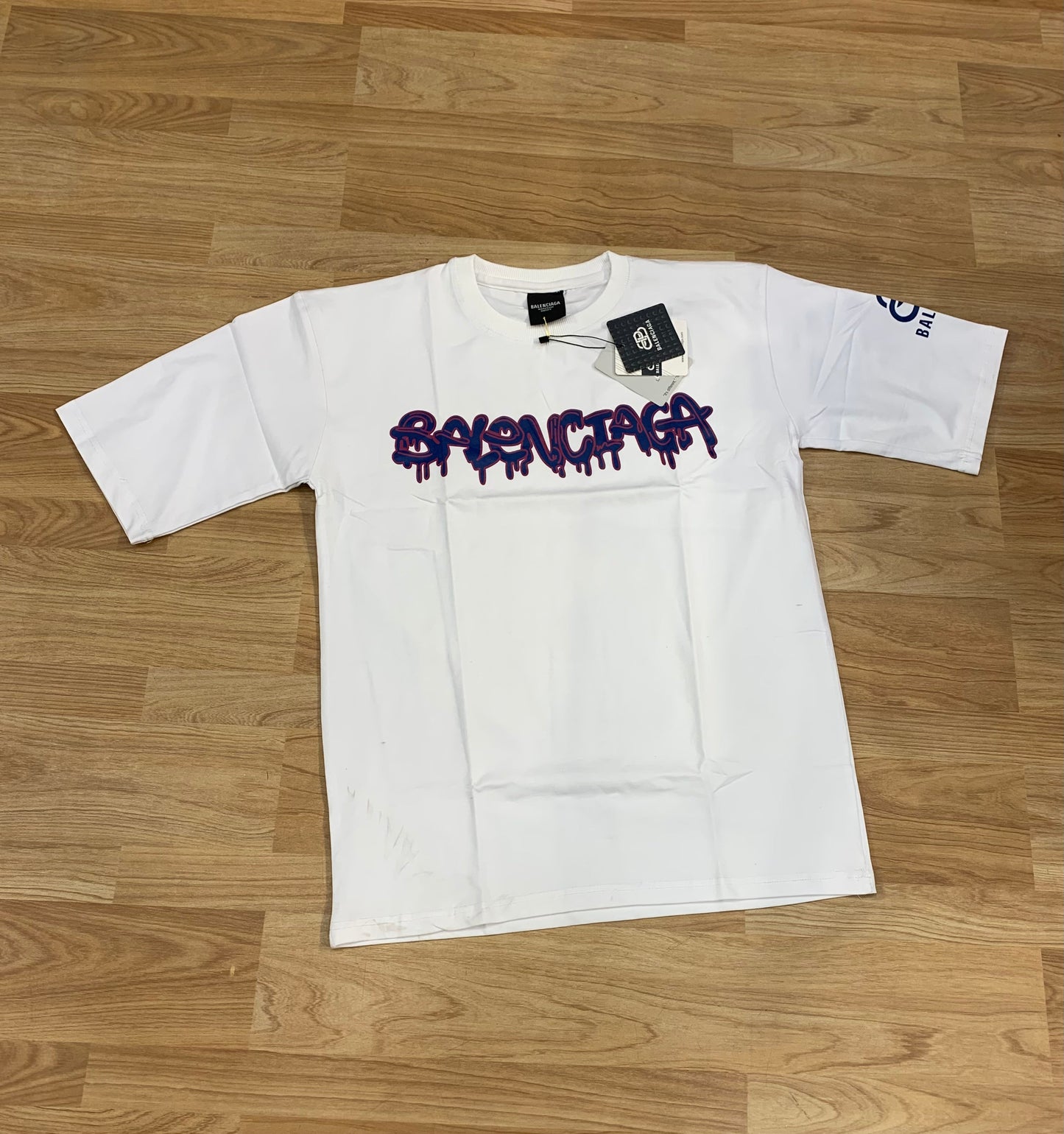 LAB White Colour With Front Print Premium Quality Drop Shoulder Tshirt 95203