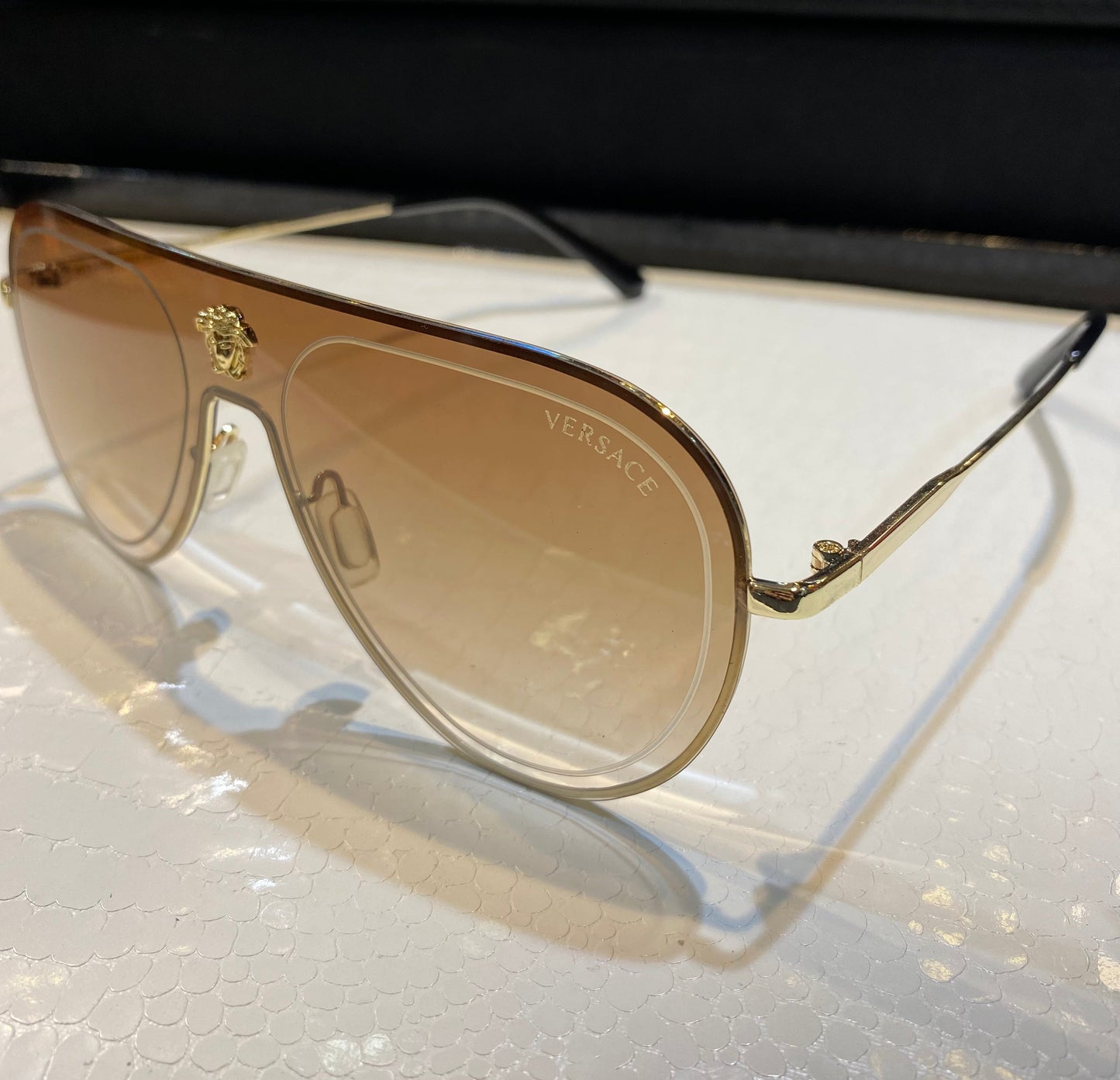 REV Golden Frame Brown Shade Unisex Sunglass SUN014