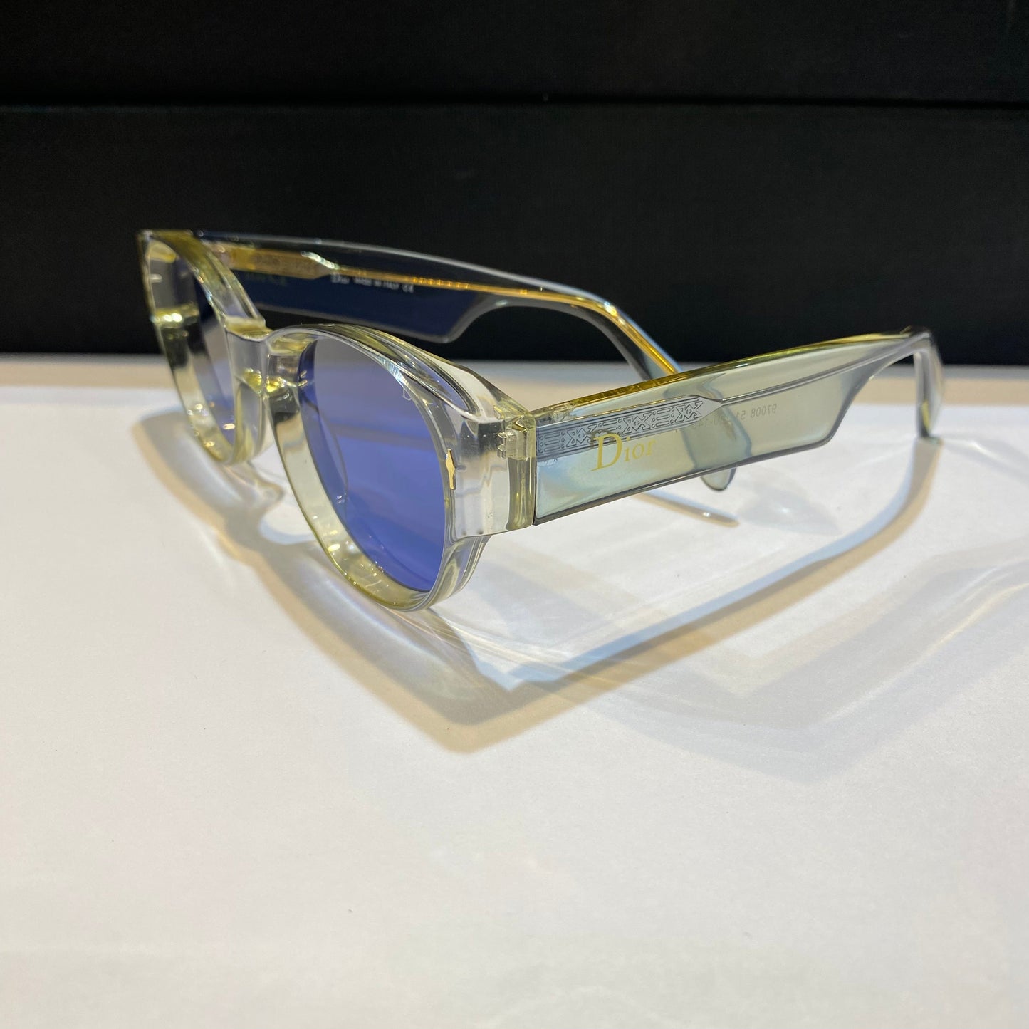 Oid Transparent Frame Blue Shade Unisex Sunglass 97008 51 20 148 C7