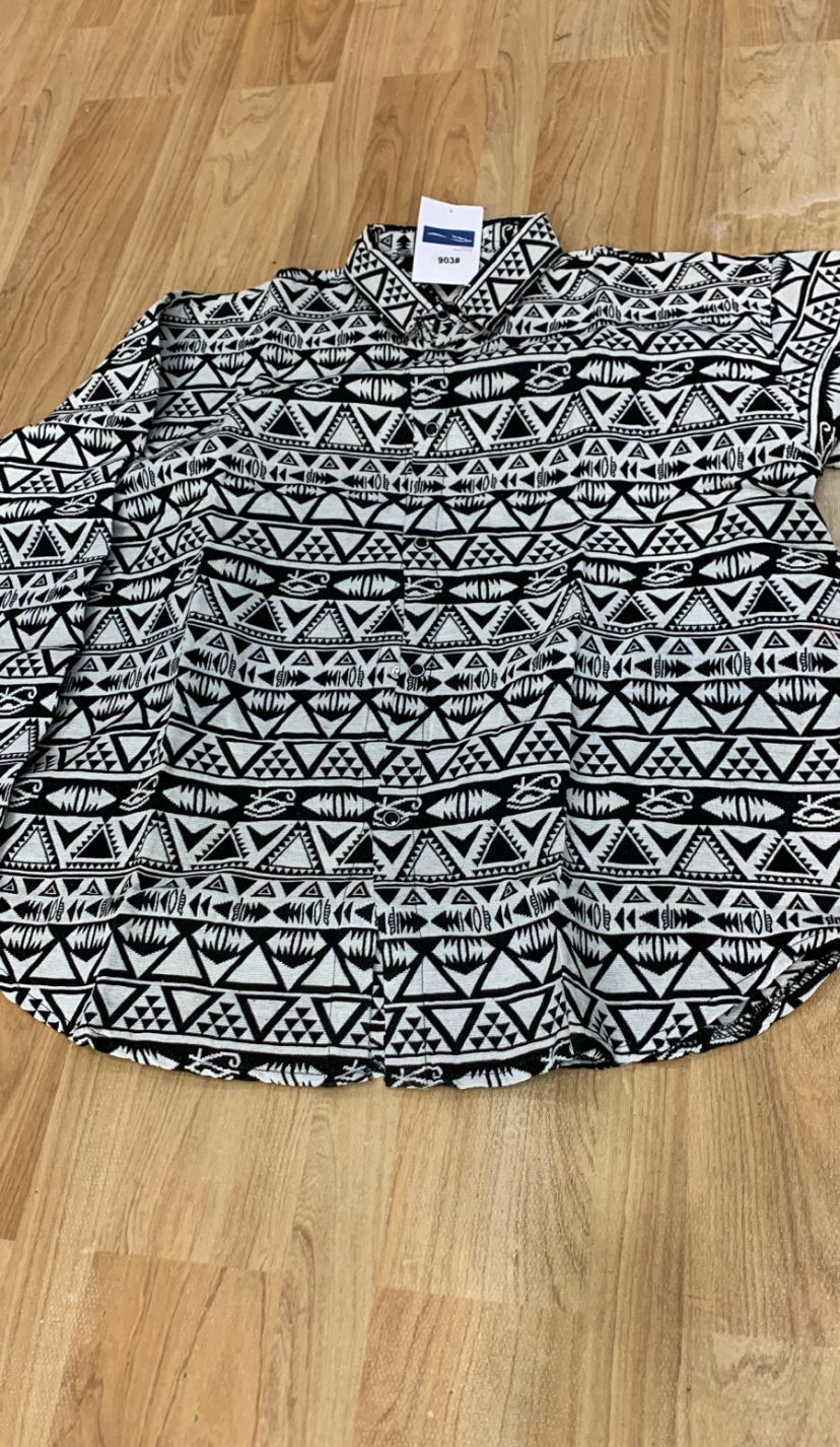 Korean White Black colour rectangle Print 903