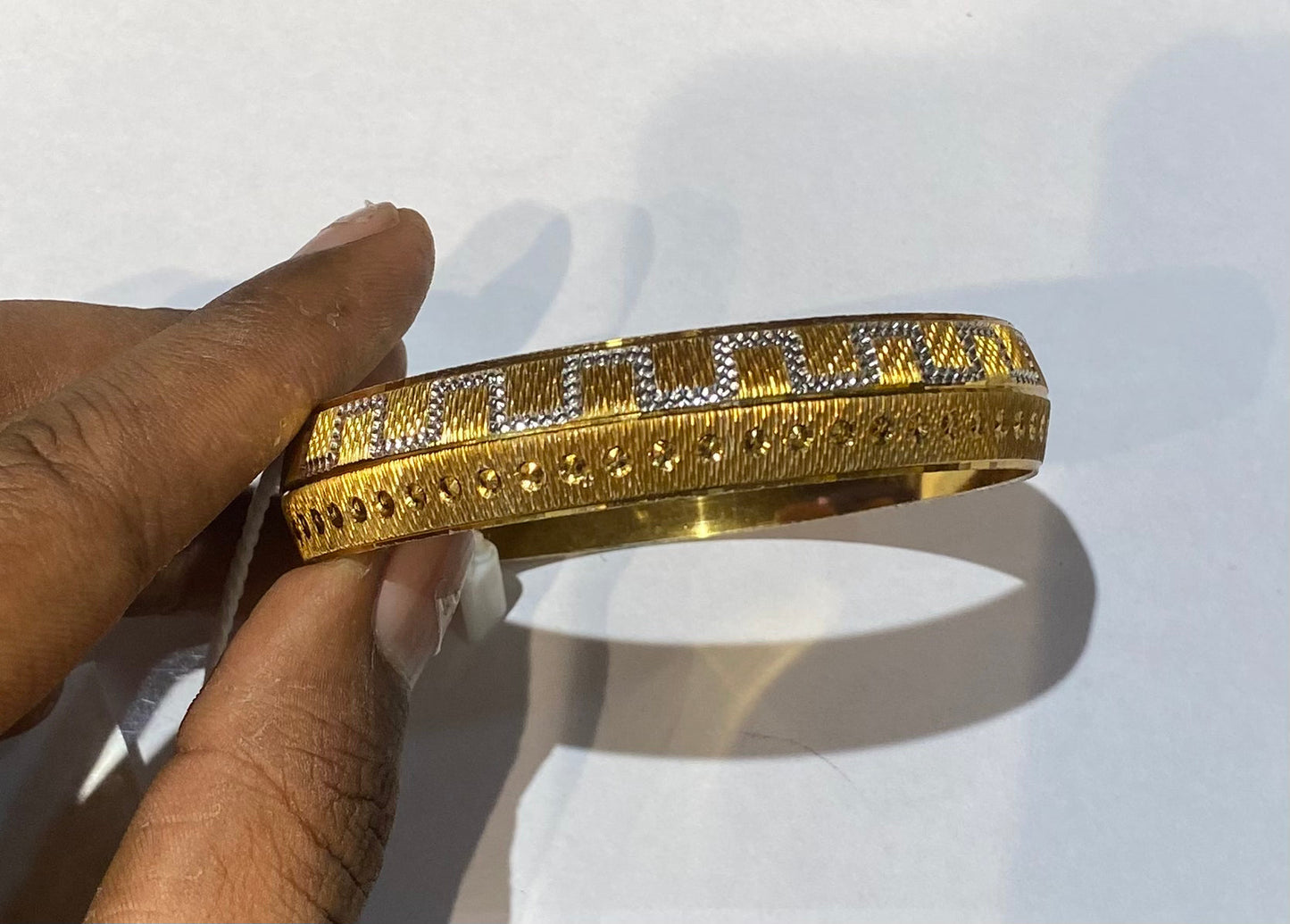 Gold Sliver Colour Premium Quality Unisex Kada 54318w