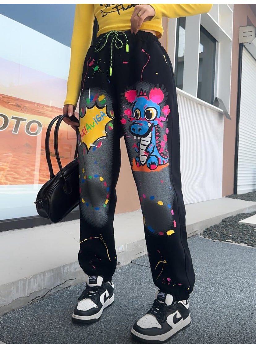ARIAVIGA X UMHK Black Colour Lower Dinosaur print in multi colour 7340