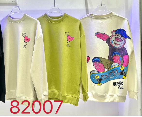 Love Black Colour With Front Panda Print Sweatshirt 82007