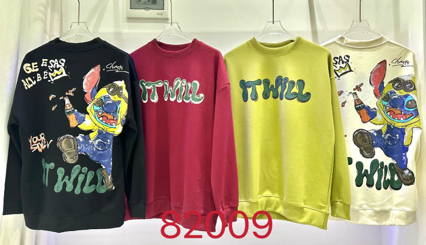 IT WILL Black Colour With Front Print Sweatshirt 82009