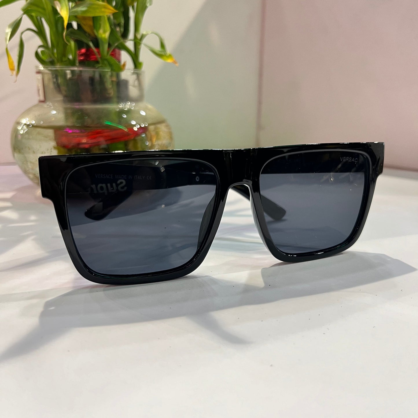 Rev Glossy Black Frame Black Shade Heavy Quality Sunglass 11015718144  