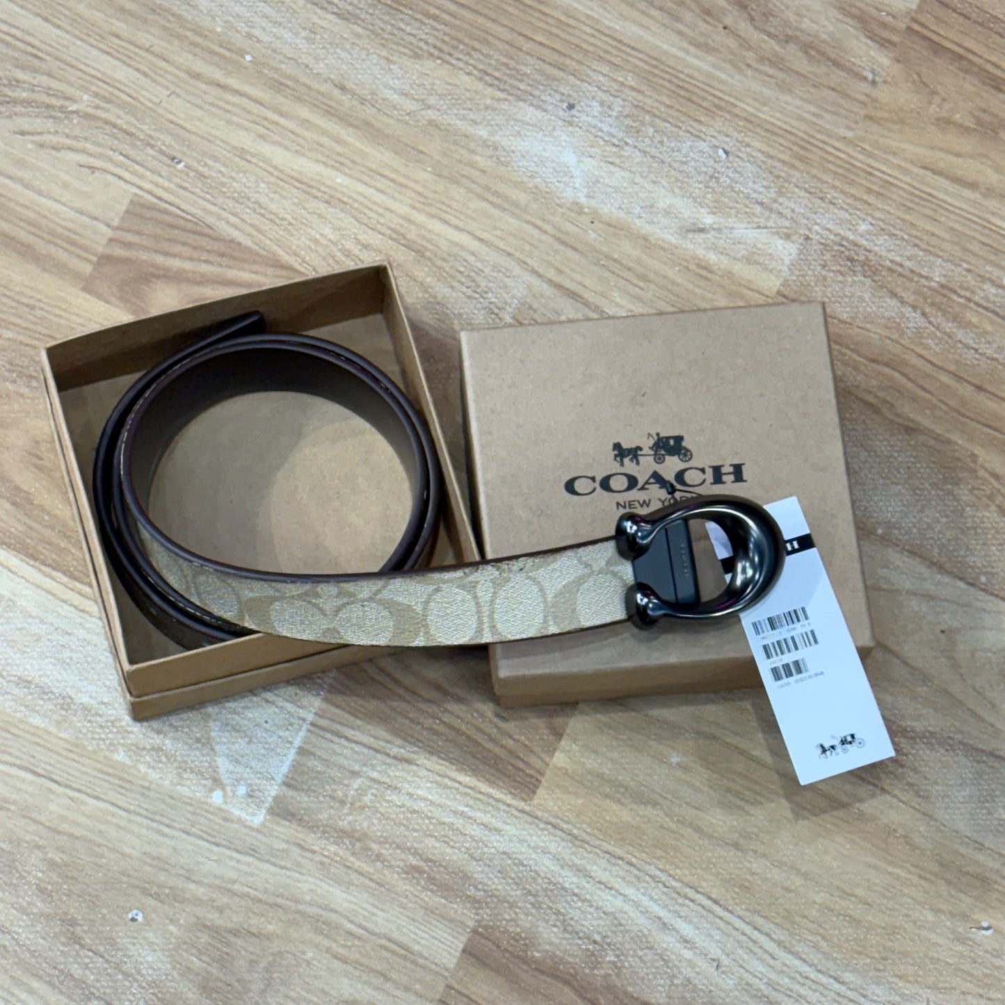 AOC Beige Colour With Graise Black Glossy Buckle Men’s Belt H3005