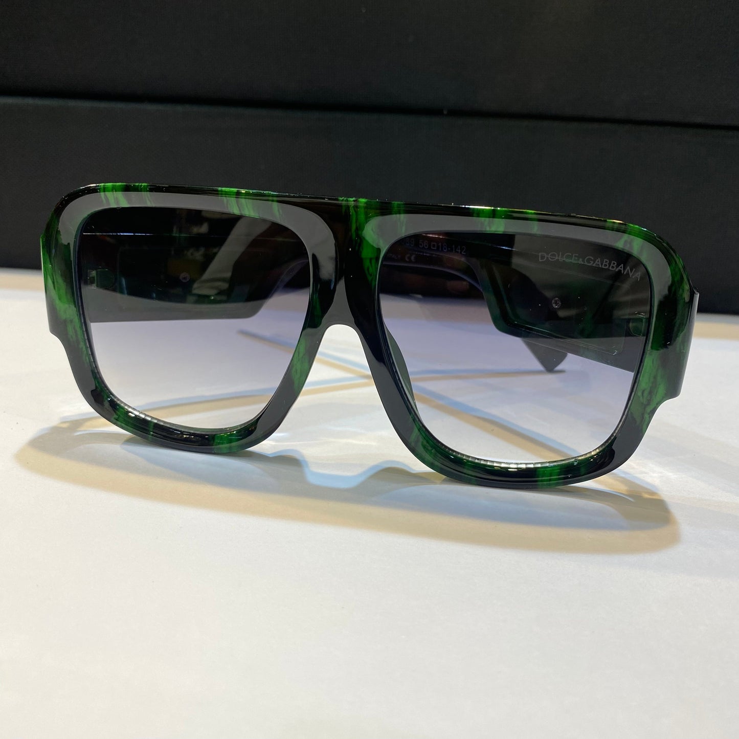 Lod Green Black Frame Blue Shade Unisex Sunglass ZS98089 56 18 142