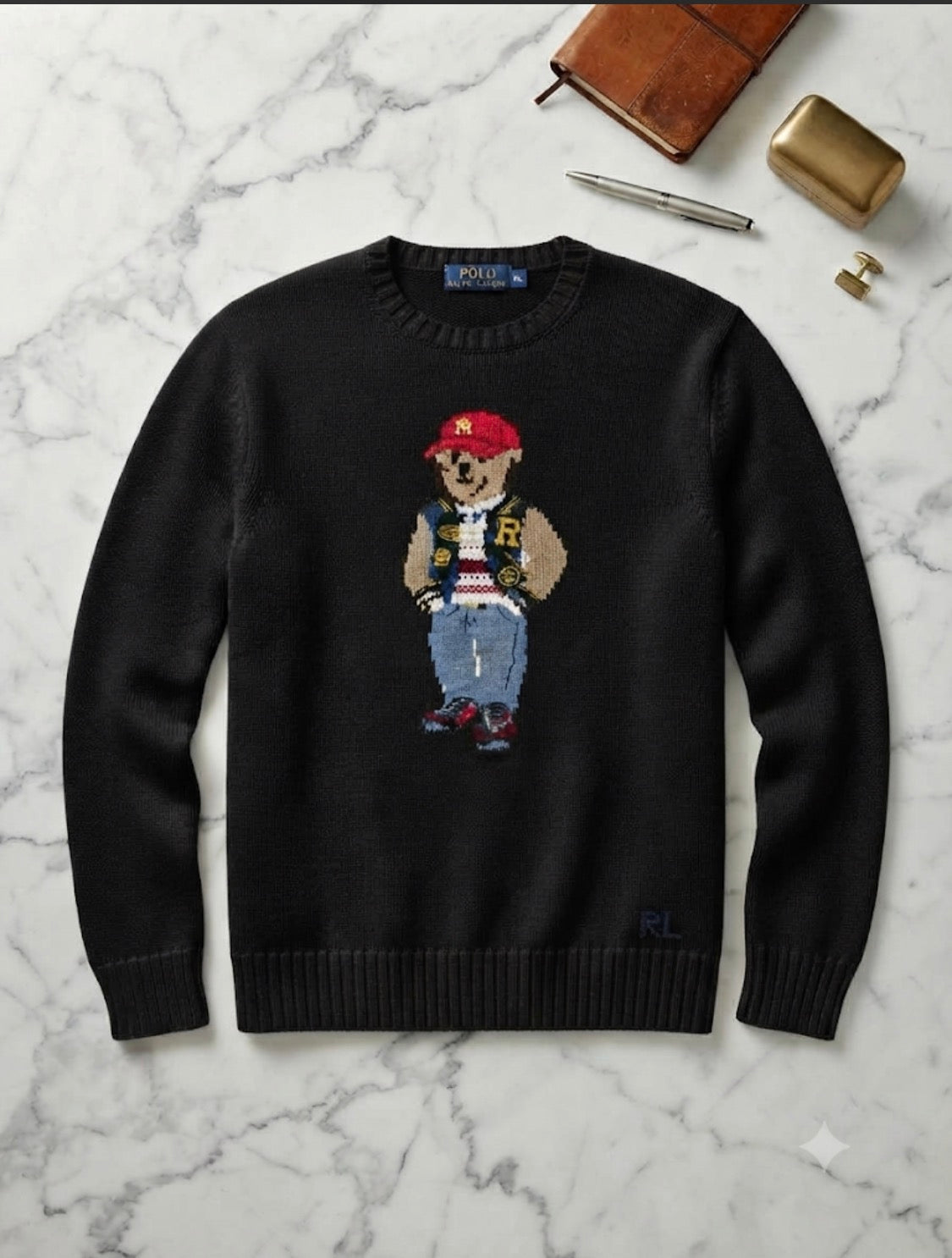 LOP POL Black Colour Teddy Print Premium Quality Sweater 991309-A