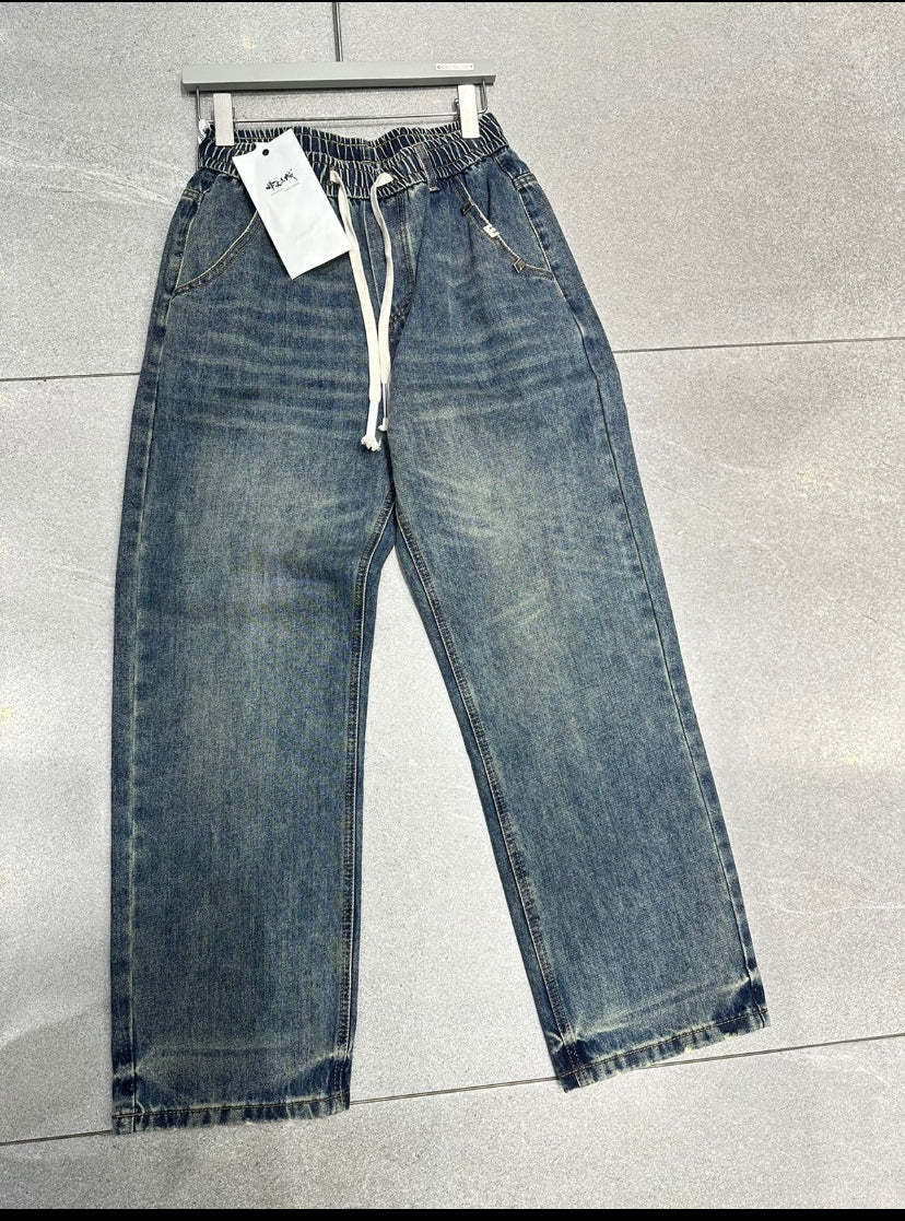Korean style Blue Colour jeans Pants Straight Fit Z90079