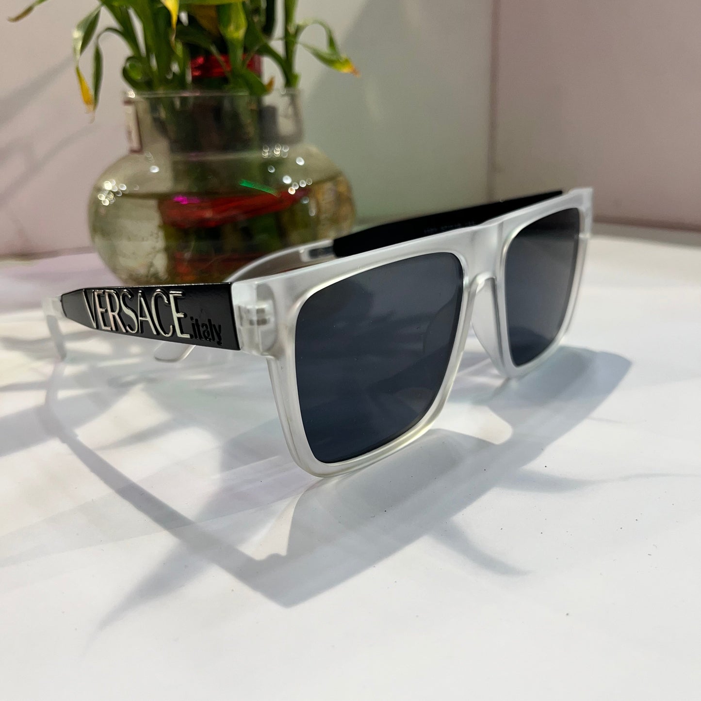 Rev Transparent Frame Black Shade Heavy Quality Sunglass 11015718144