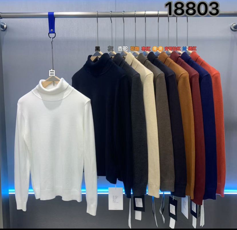 High Neck Black Colour Premium Quality Unisex Sweater 18805
