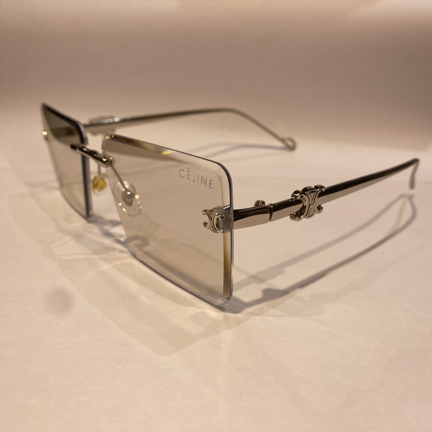 LEC Frameless Trancy Shade Silver Stick Unisex Sunglasses 98264 58 18 140