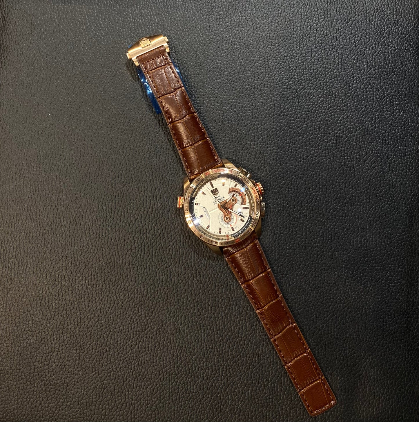 Gat Brown Strap White Dial Heavy Japanese Machinchery Men’s Watch 400821