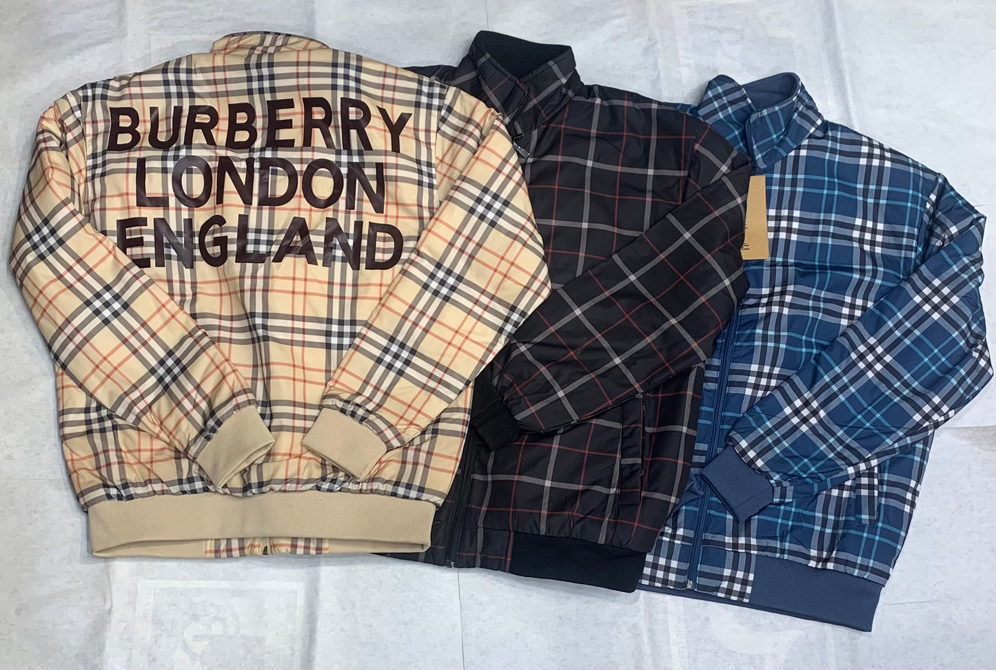 RUB Blue Colour With Rub Check Print Premium Quality Puffer Jacket 93306