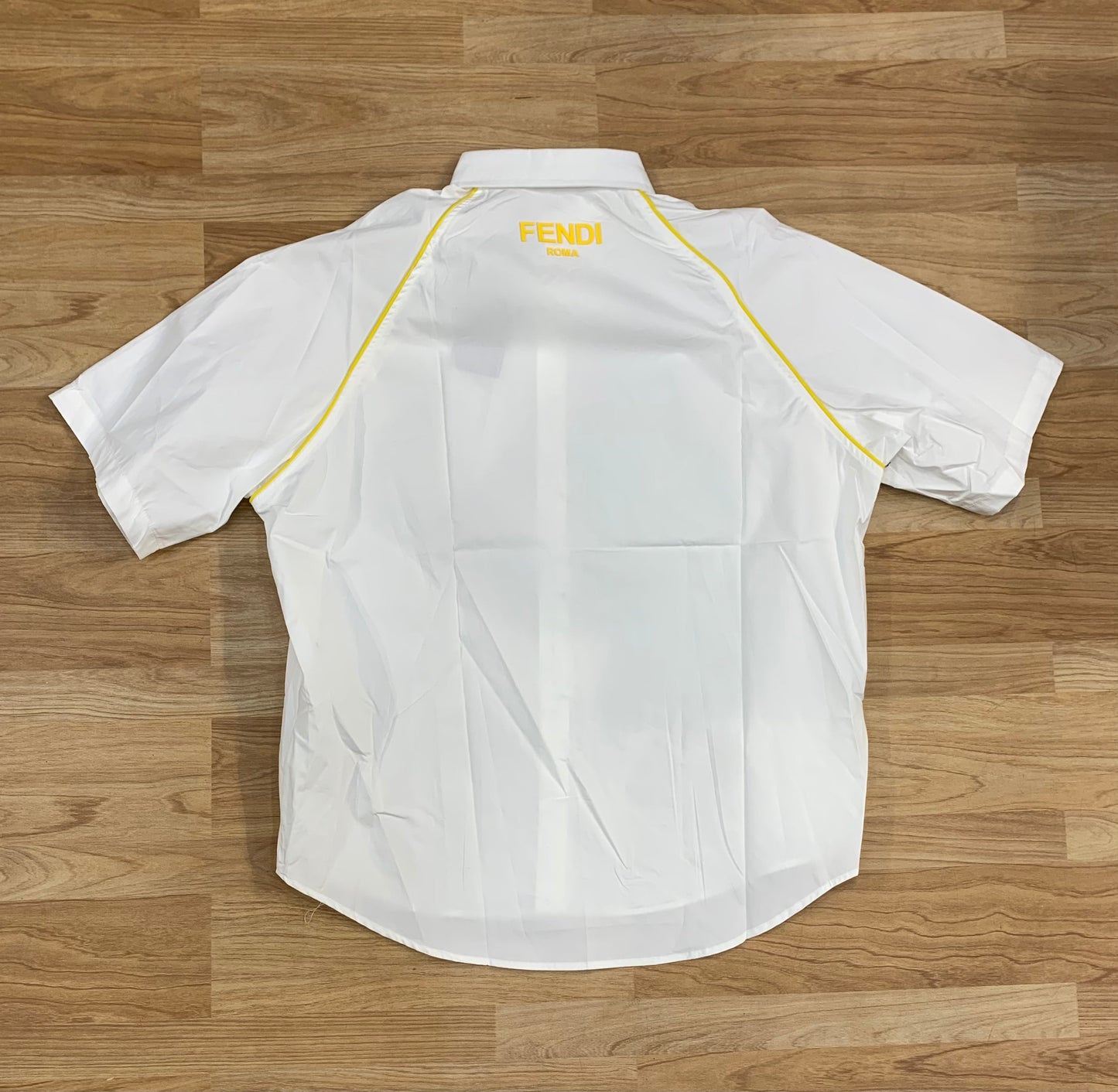 NEF White Colour Front Yellow Eye Design Premium Quality Drop Shoulder Half Sleeve Shirt 63680
