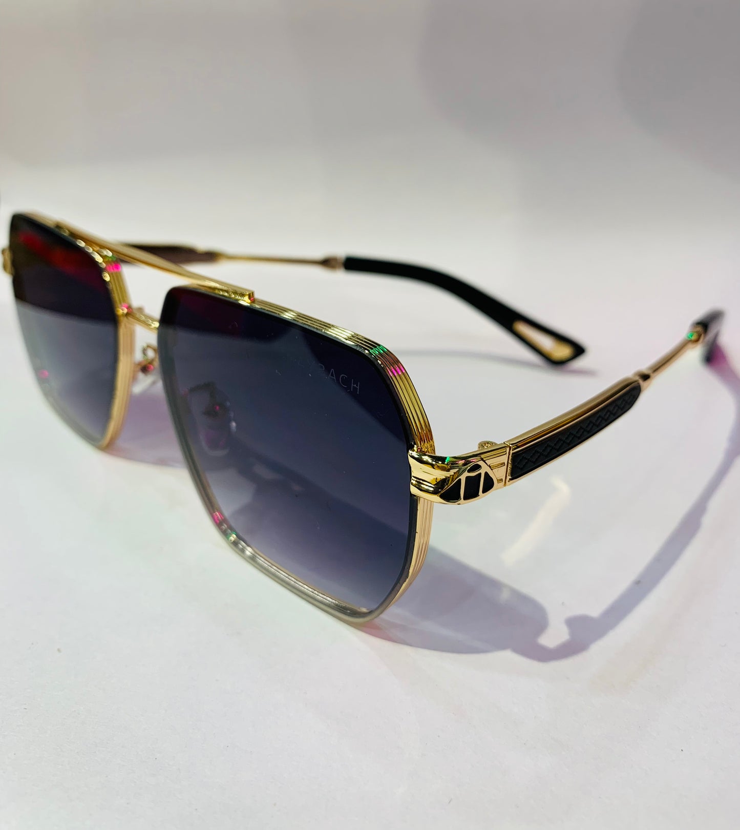 YAM Golden Frame Black Shade Unisex Premium Quality Sunglass 2537 56 22-143
