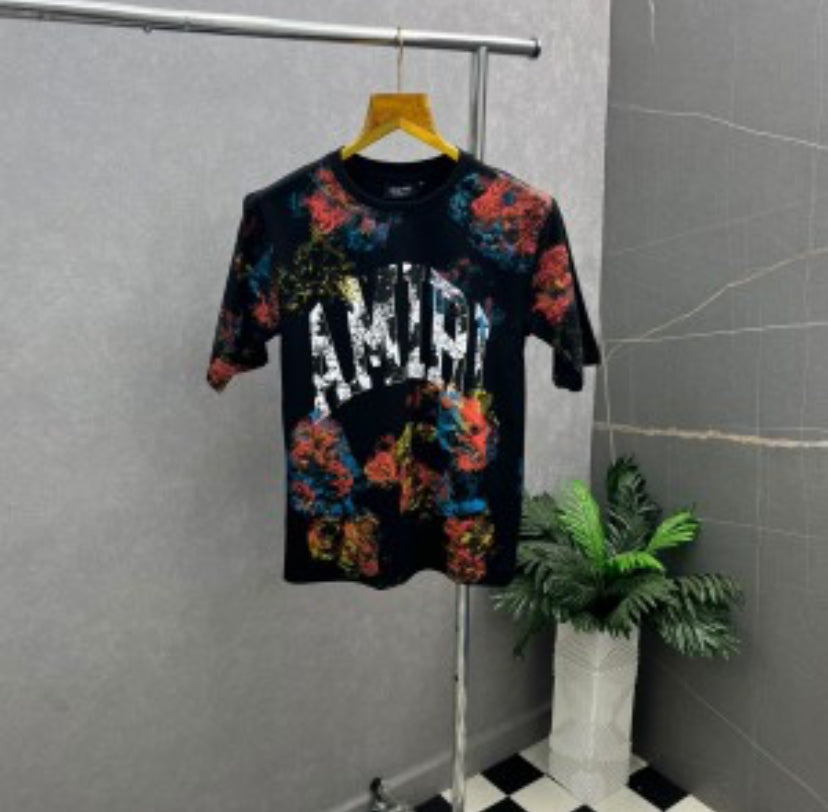 IMA Black Colour With Multiple Print Premium Quality Drop Shoulder Tshirt 95202