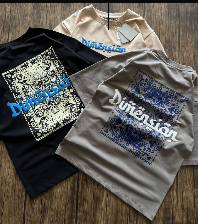 M&H Tshirt Dimension Black Colour Drop Shoulder H1001