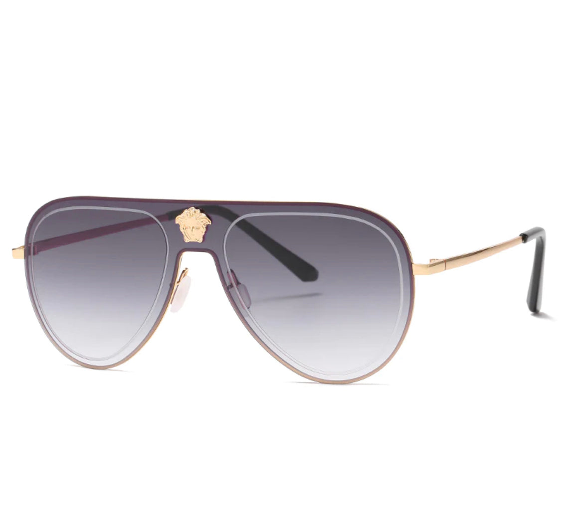 REV Golden Frame Black Shade Unisex Sunglass SUN011