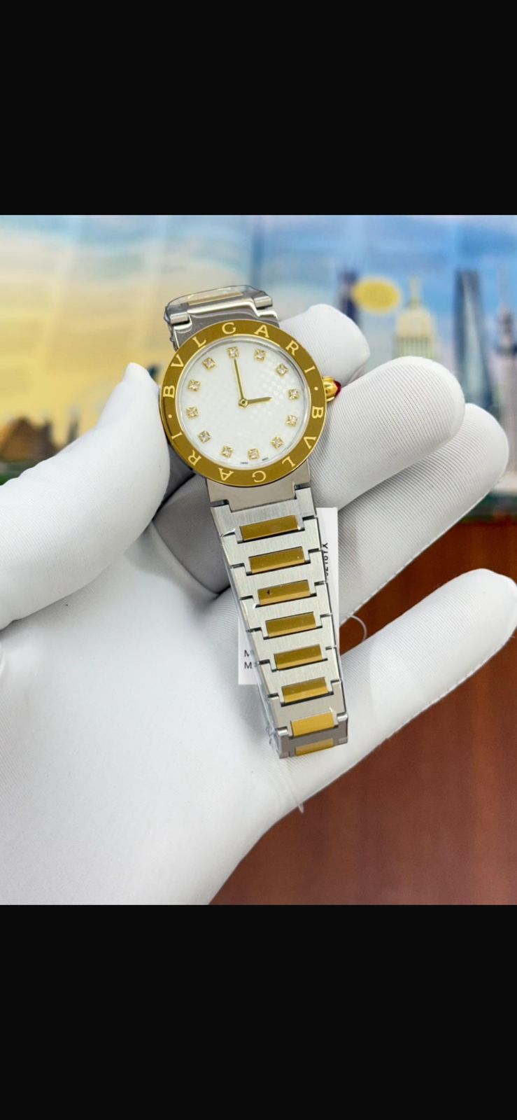 LVB White Dial Silver Golden Chain 990576