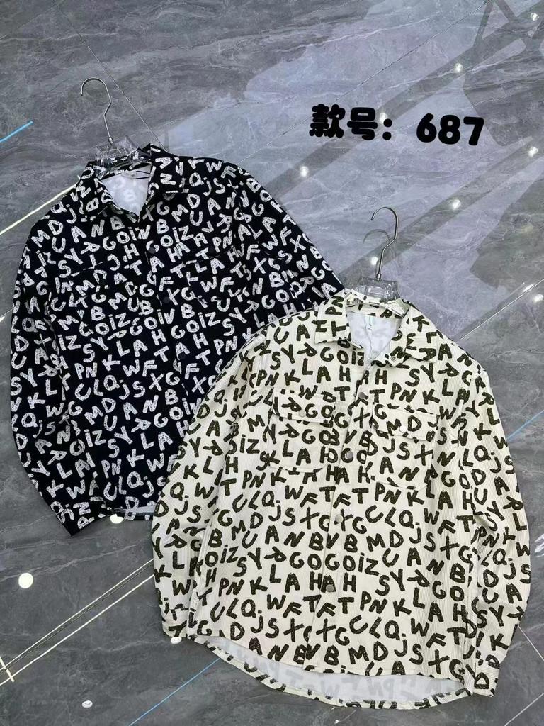 Unique Design X Original New Cream Color With Multiple Texted Print Fashion Classic Peper Cotton Fabric Shirt Shackets 687 20190805