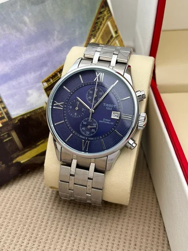 Sit Silver Chain Blue Dial Chronograph Men Watch 400437
