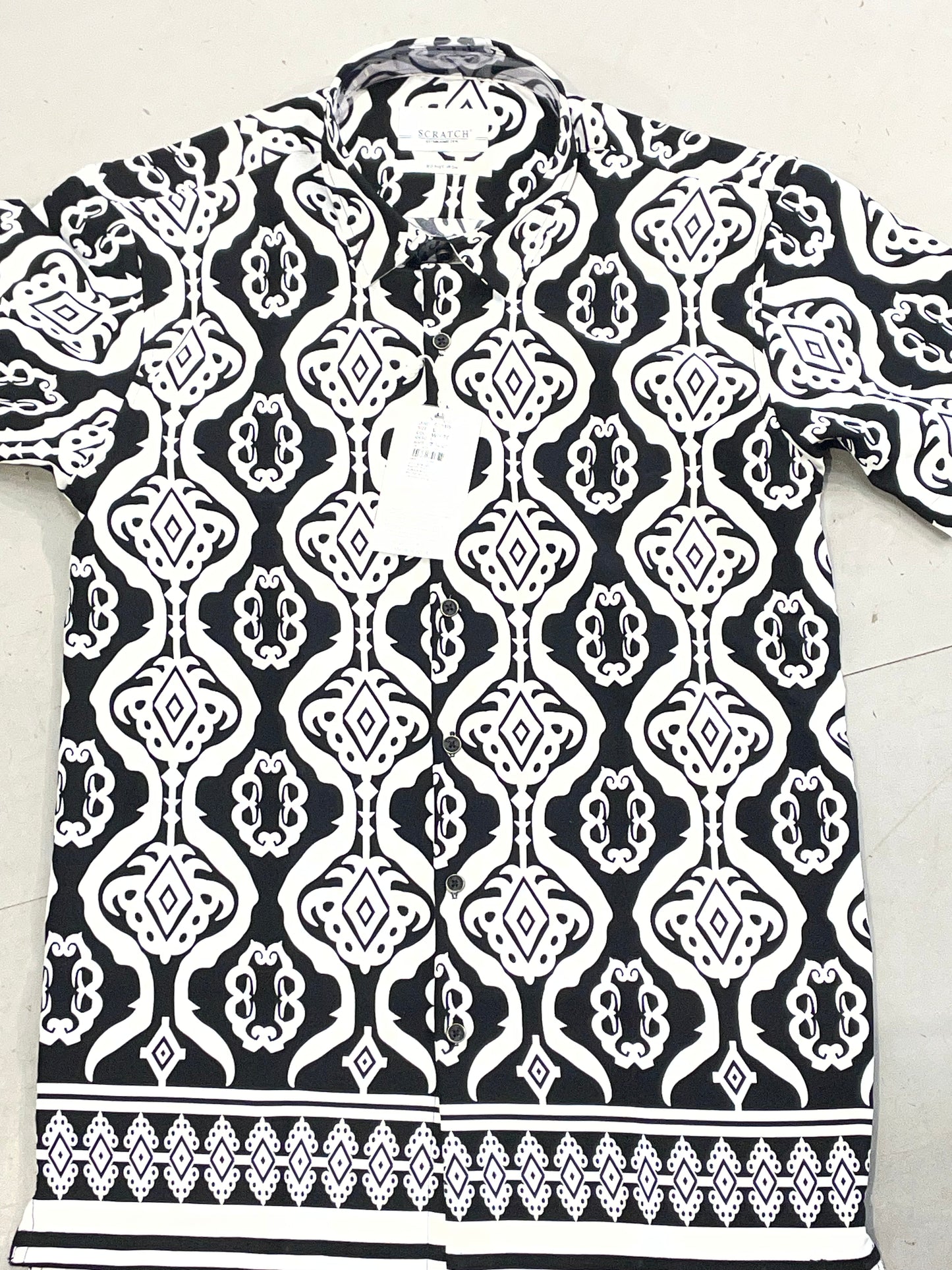 Scratch White Colour Shirt With Decorative Design Half Sleeve Shirt S2831H/S