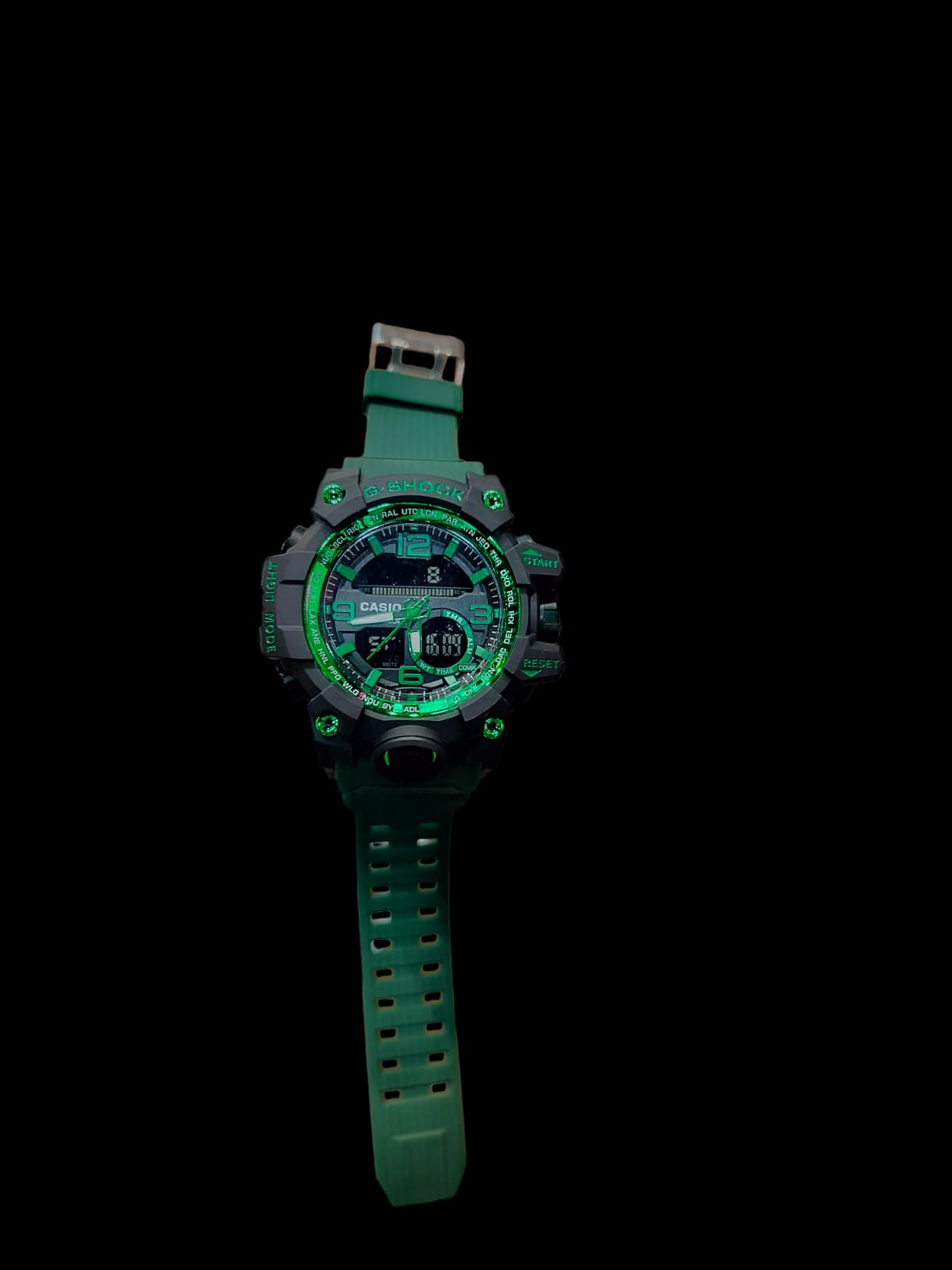 Oshg Green Strap Green Dail Water Resistance Sports Watch 402107
