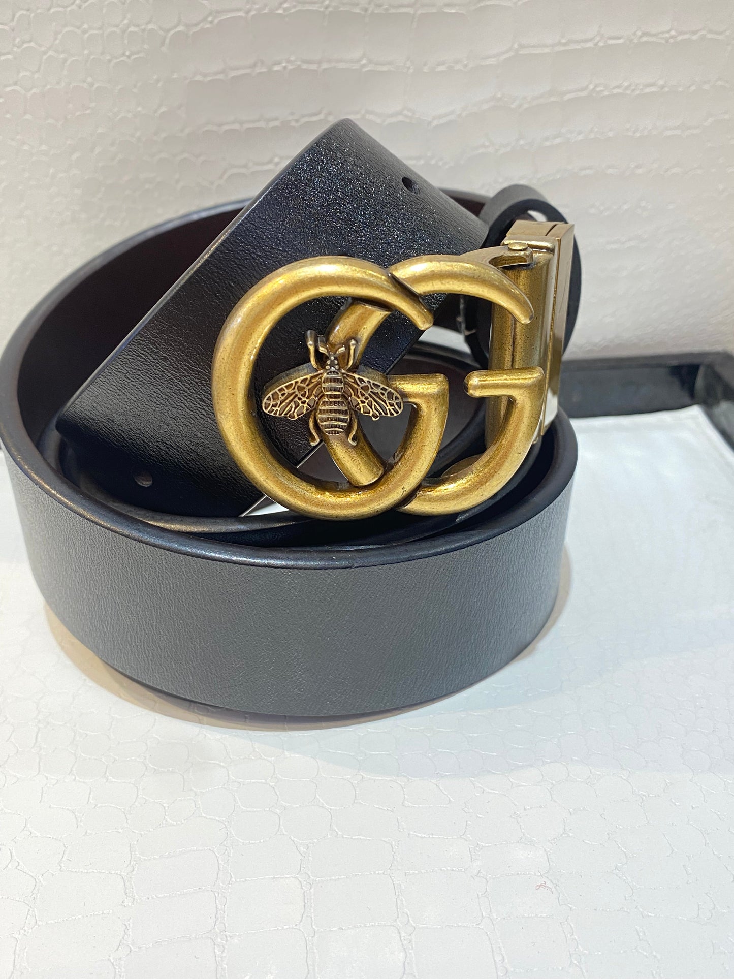 CUG GUC Gold Buckle With Black Brown Double Side Strap Men’s Imported Belt 987248