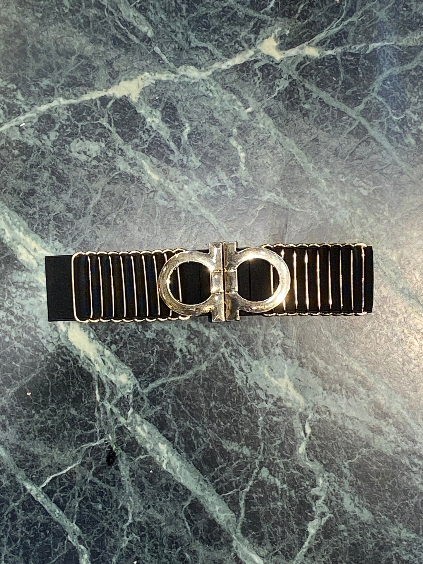REF FER Gold Buckle Black Strep Girls Belt 987254