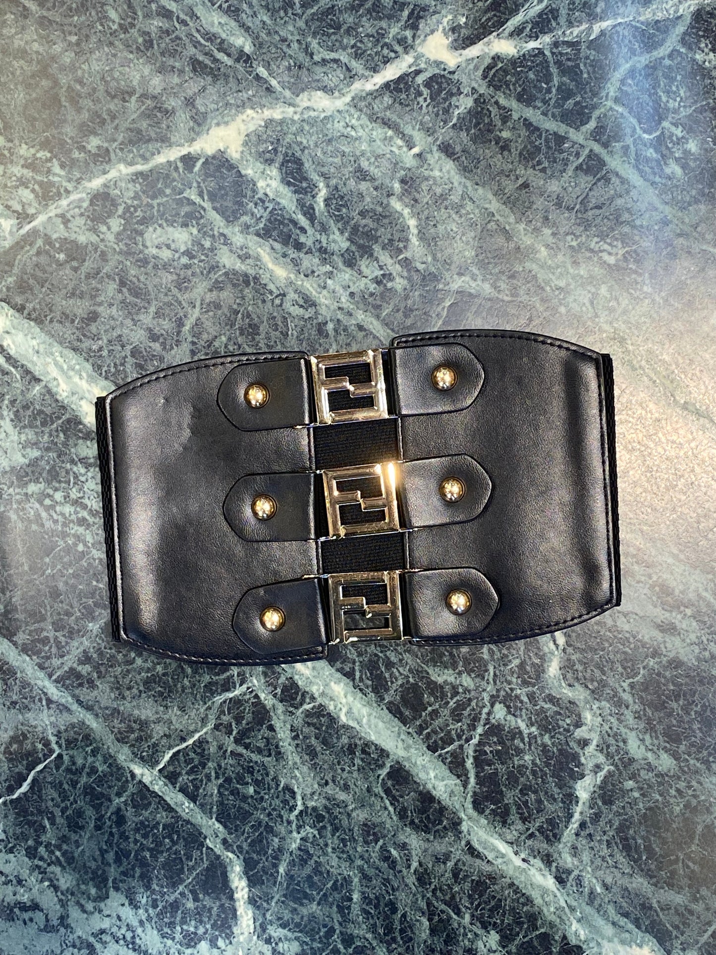 NEF FEN Women Leather Gold Black Colour Corset Belt 987270