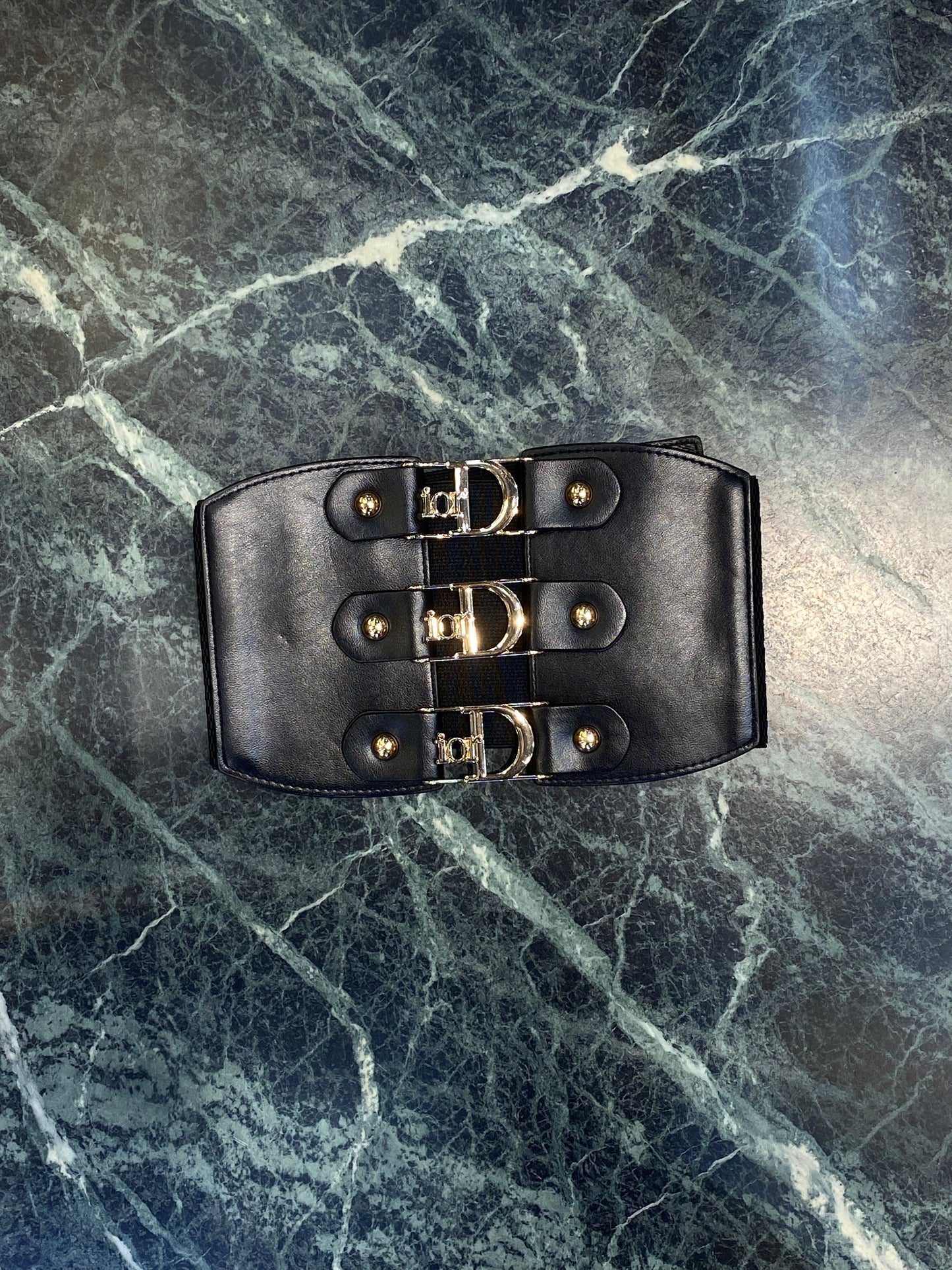 OID DIO Women Leather Gold Black Colour Corset Belt 987271