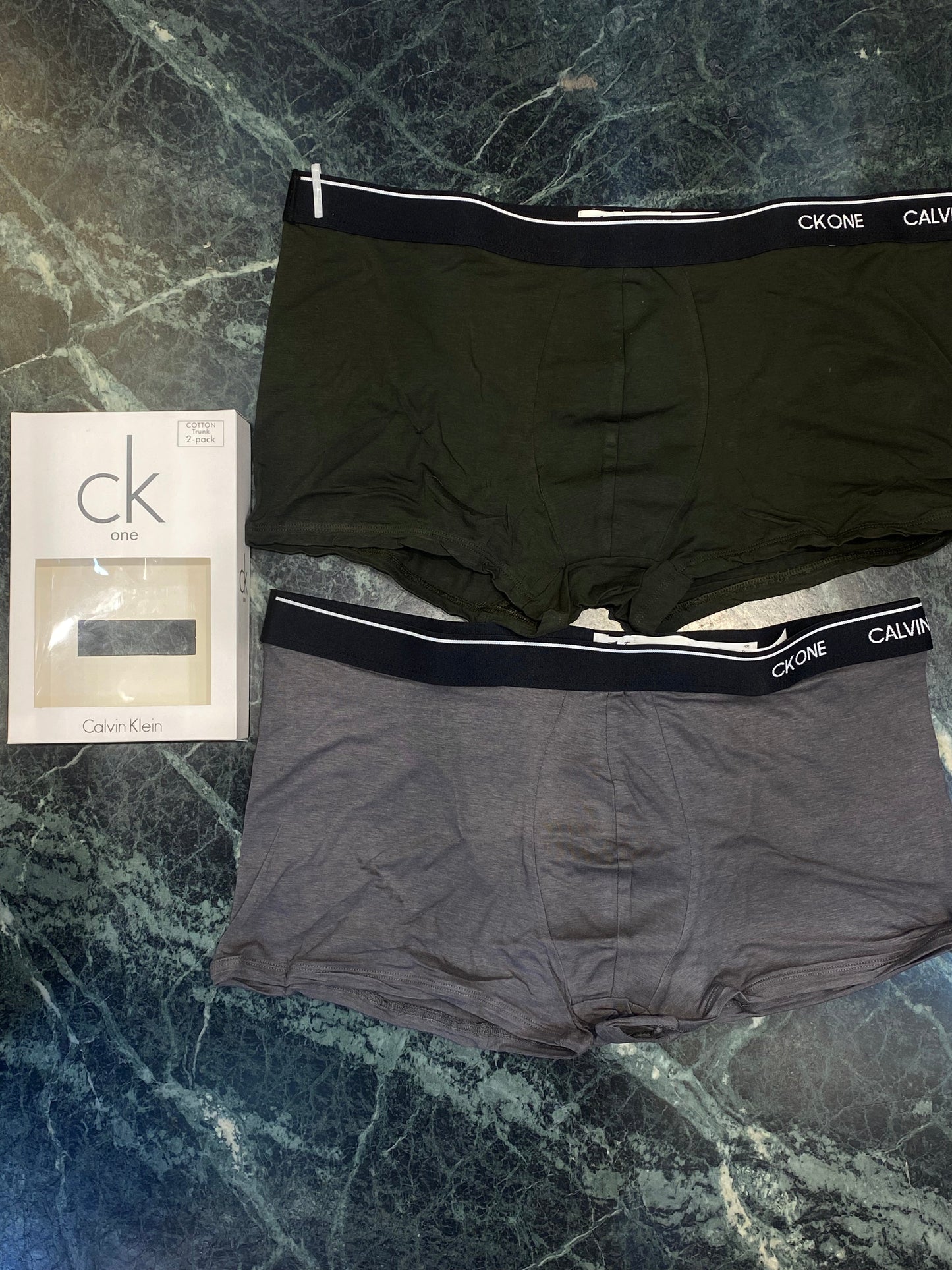 LAC CAL Gray And Olive Green Colour Men Cotton Trunk Pack Of 2 Piece 987415