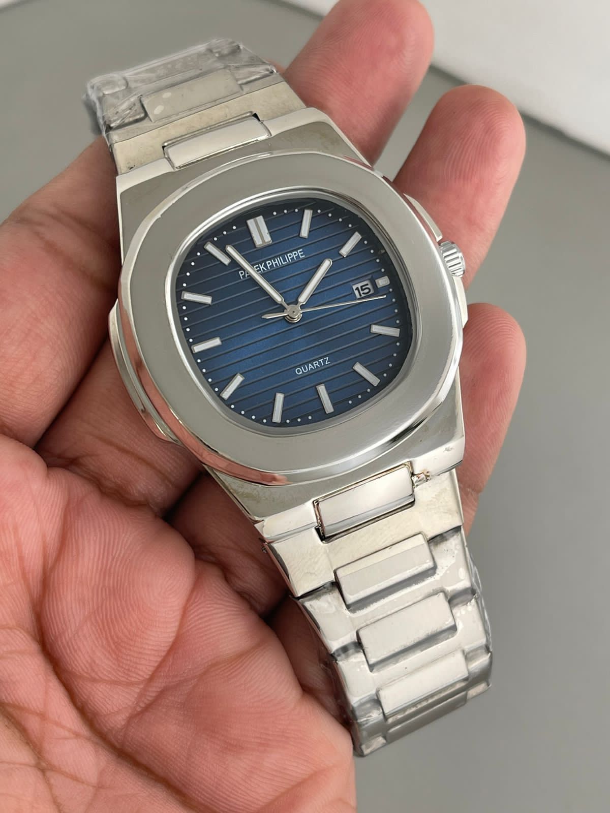 PP Silver Chain Navy Blue Dial Premium Quality Men Watch 901624