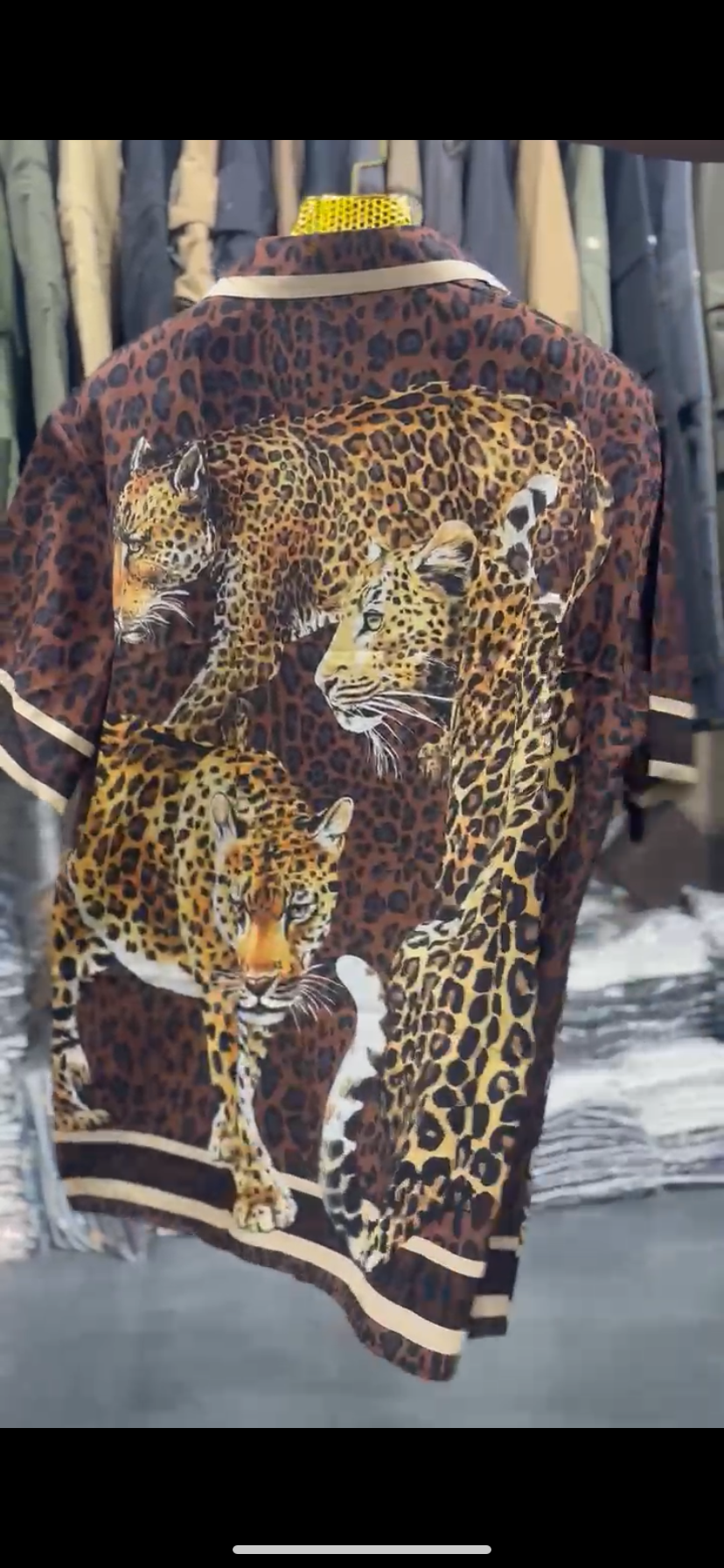 LOD Brown Colour With Tiger Print Premium Quality Half Sleeve Shirt 65095